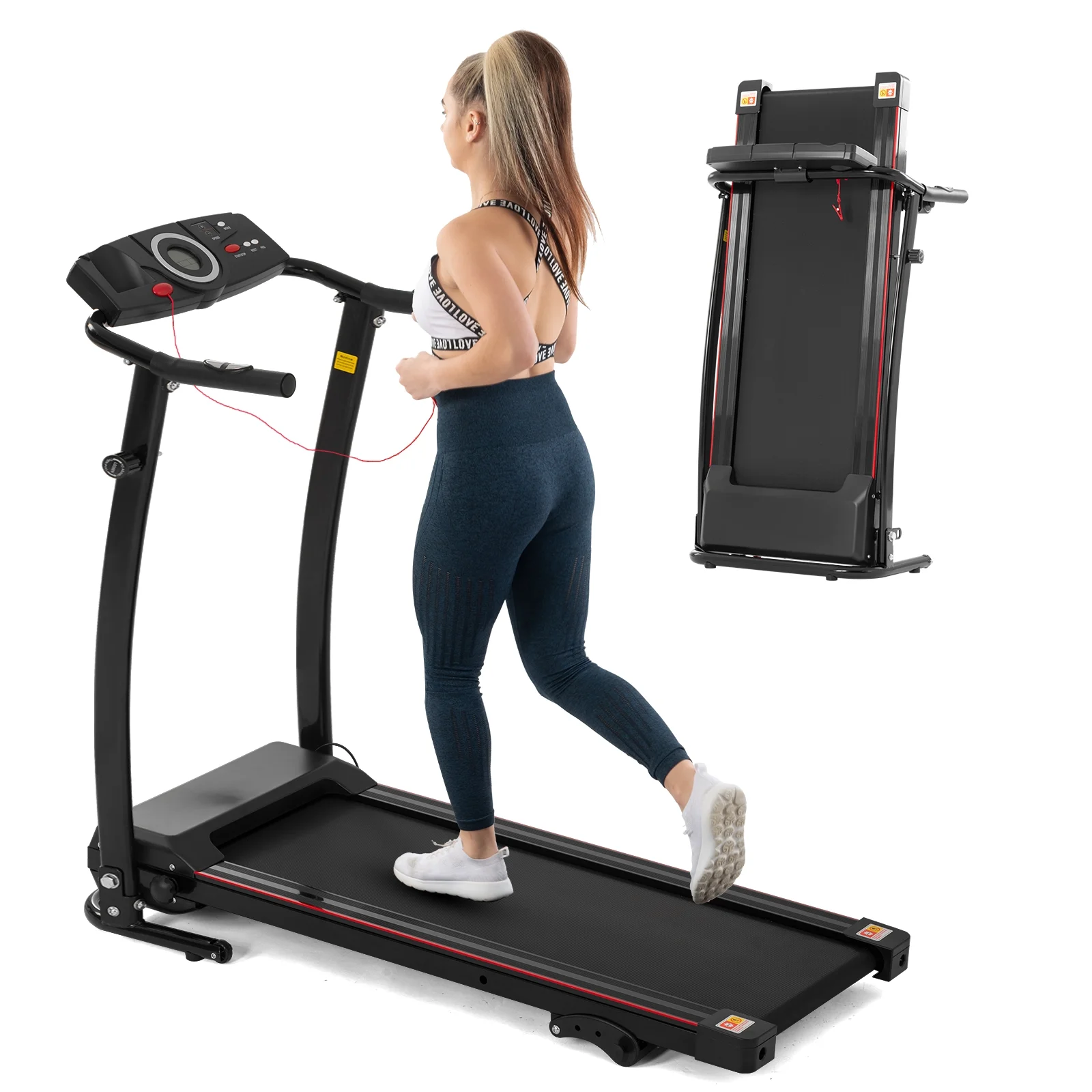 2025 FYC klappbares Laufband mit Neigungsverstellung, 2,5-PS-Elektromotor, kompakte motorisierte Laufmaschine für Zuhause, Fitnessstudio, Joggen und Gehen, Tragfähigkeit 220 Pfund.