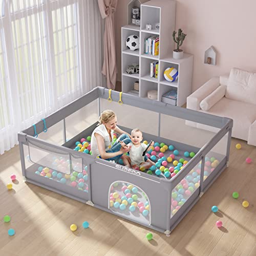 SUPFOO Extra Großes Baby-Spielgehege mit Matte 71