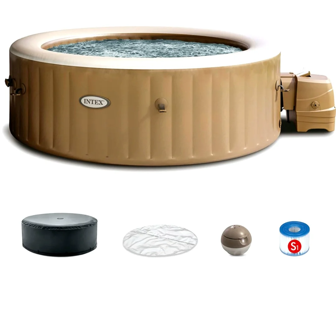2025 Intex PureSpa Bubble Massage 120-Düsen Aufblasbarer Whirlpool Spa-Set