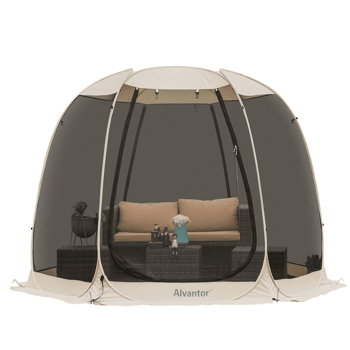10x10 Mückennetz für Familien-Campingzelt im Freien, ausziehbares Vordach, Pavillon für Restaurants.