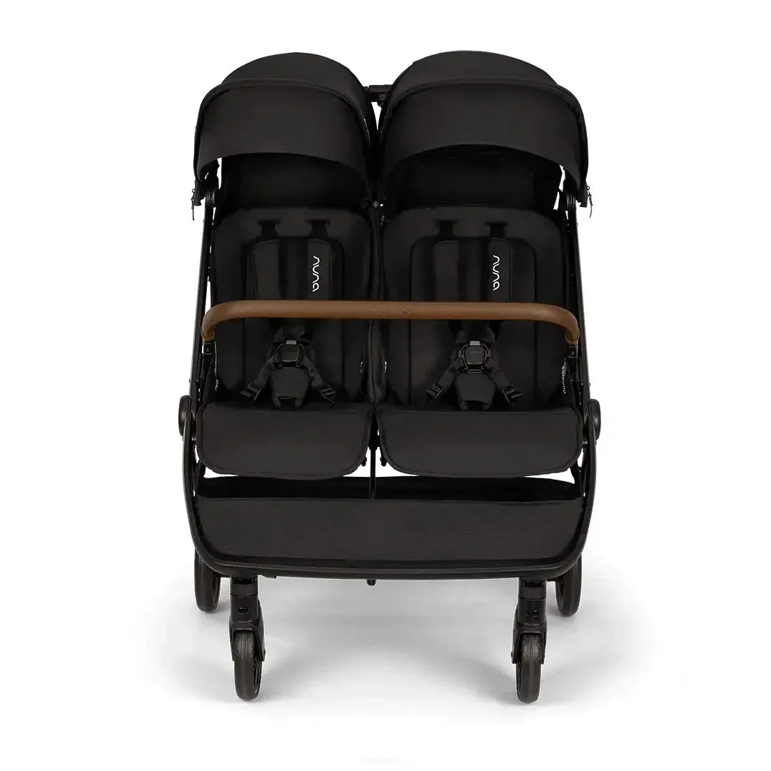 2025 Nuna TRVL dubl Geschwisterwagen – Caviar | Leichter Doppelkinderwagen ab Geburt, kompatibel mit PIPA™ Babyschalen
