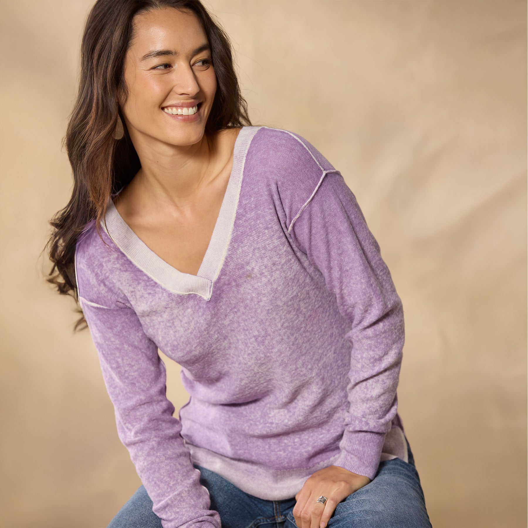 Samantha V-Neck Sweater, Petite