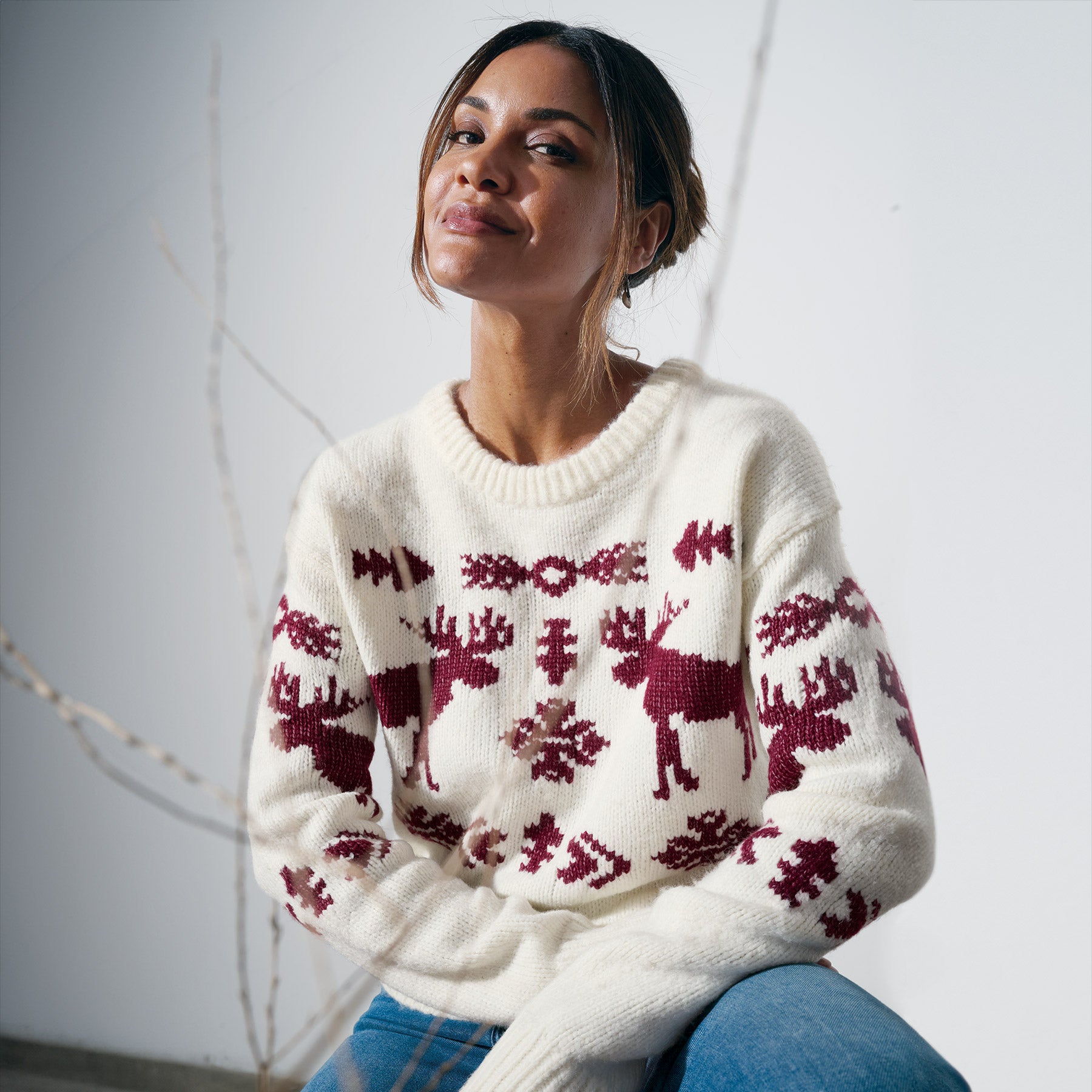 Spirited Moose Sweater, Petite | Sundance Outlet