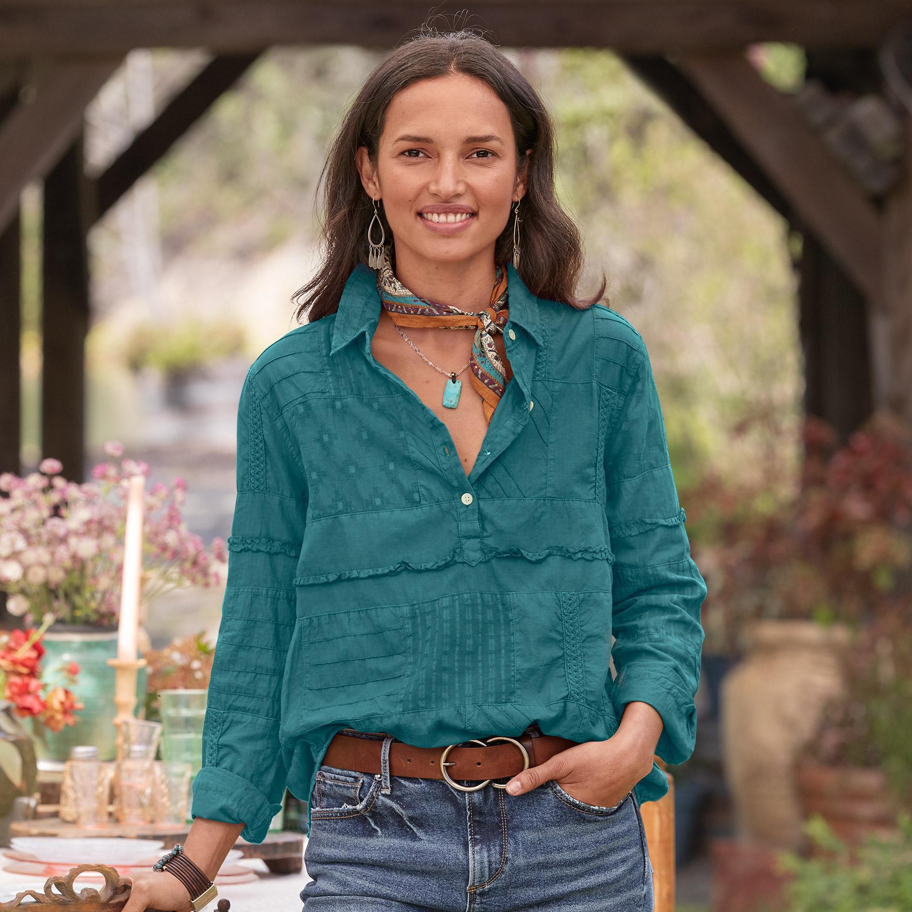 Stowe Patchwork Shirt | Sundance Outlet