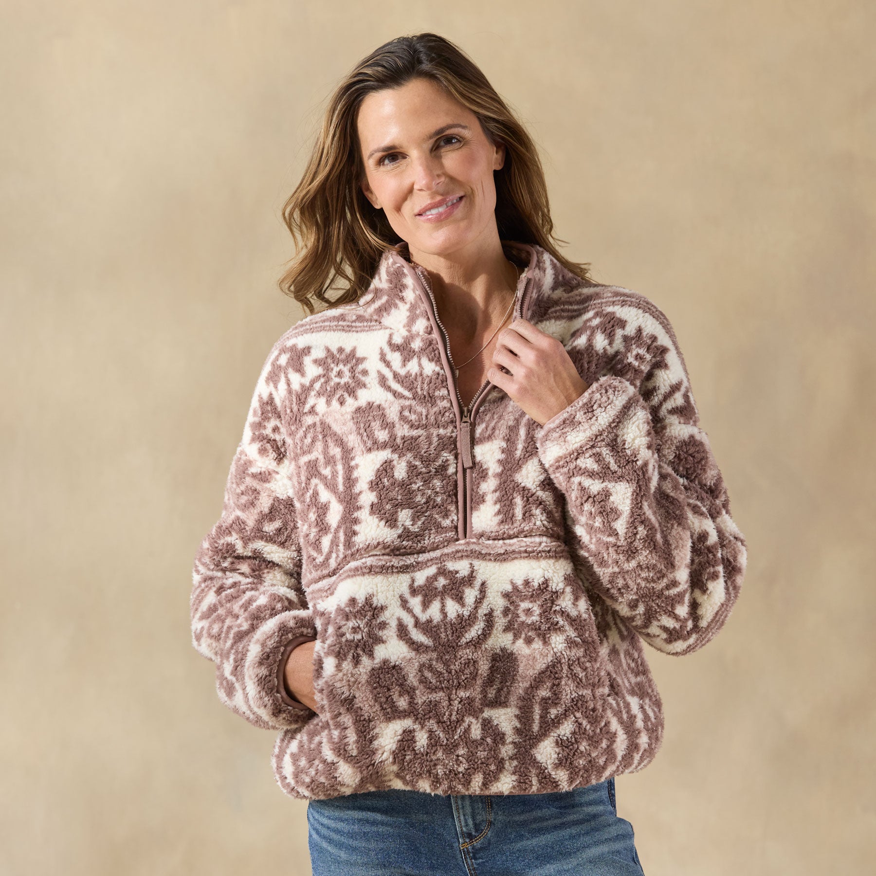 Sundance Printed Heidi Sherpa Pullover