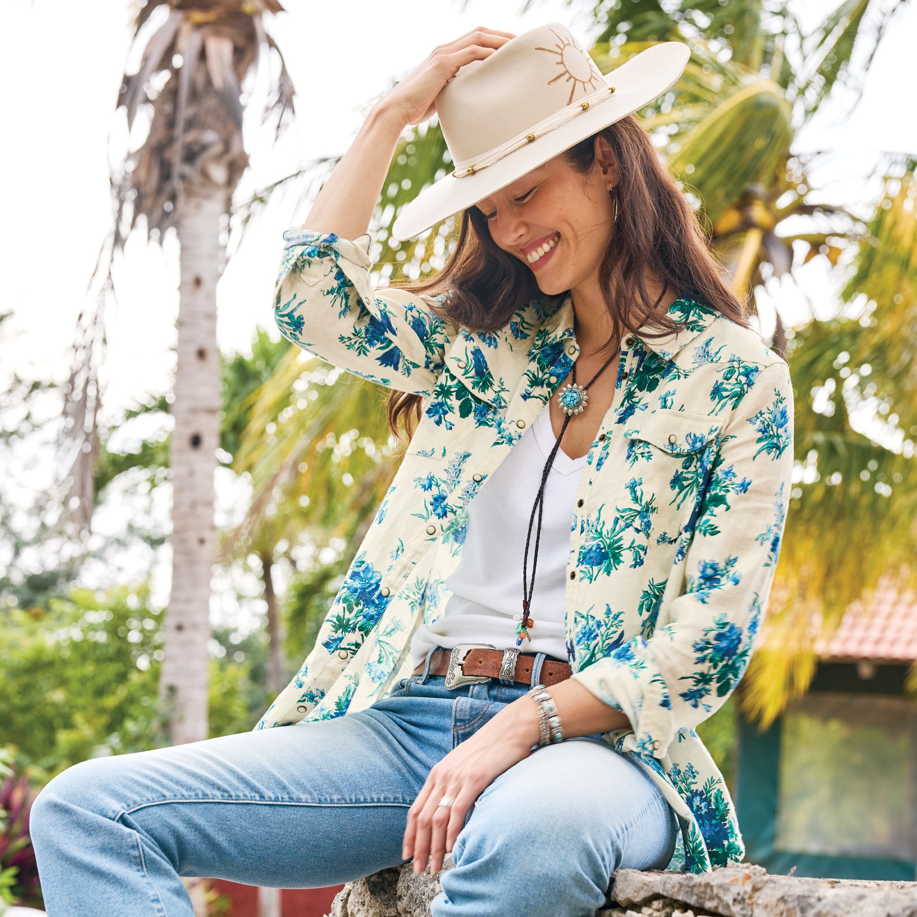 Willow Linen Floral Shirt, Petite | Sundance Outlet
