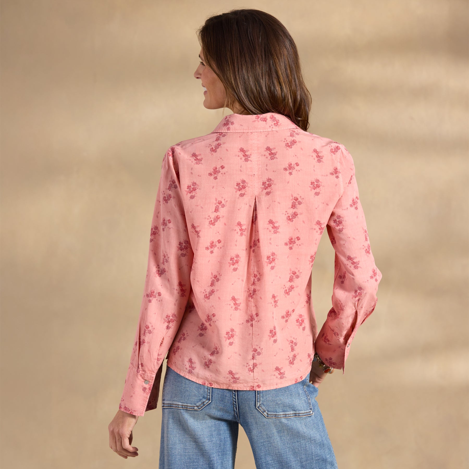 Ryleigh Mixed-Print Shirt, Petite