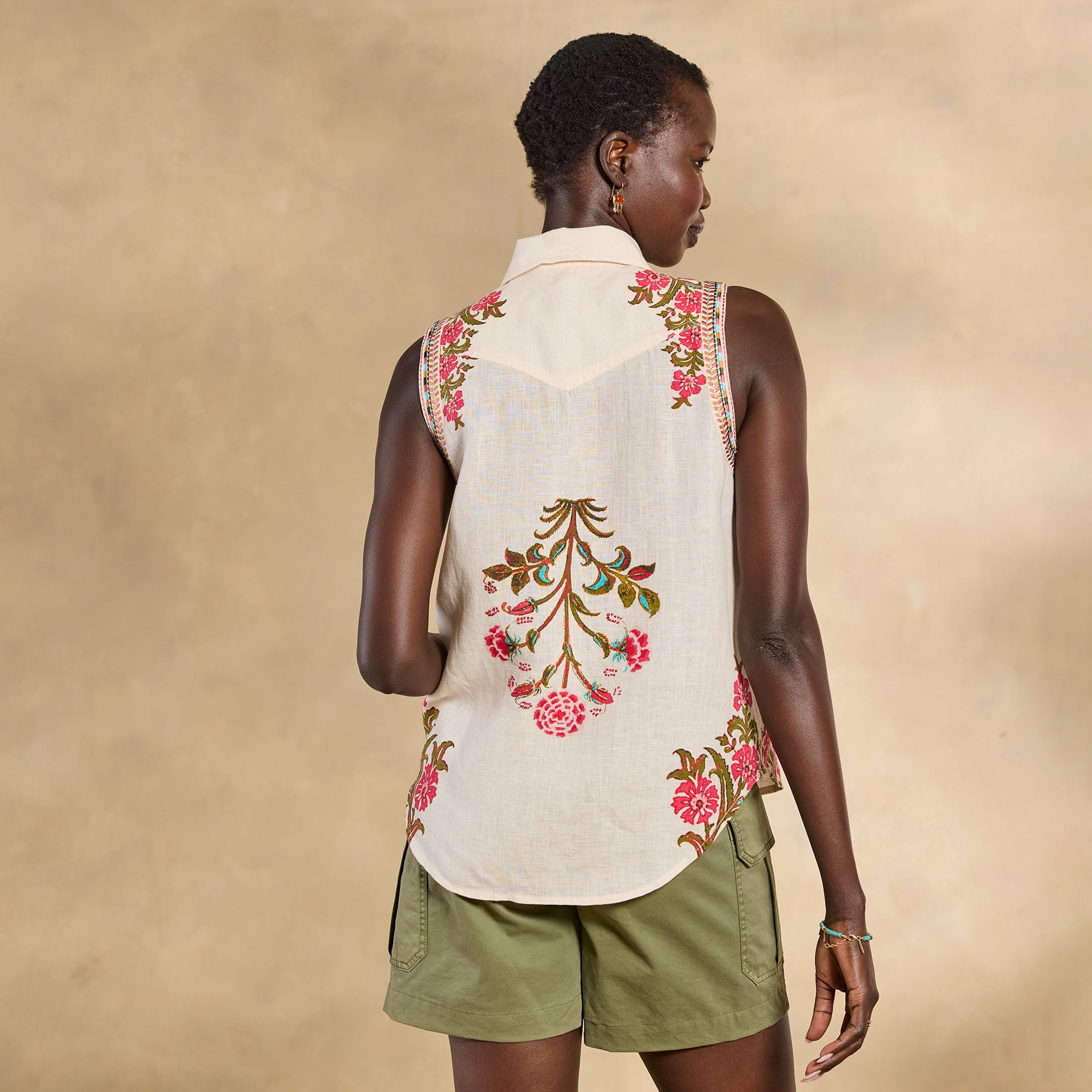Willow Linen Floral Sleeveless Top | Sundance Outlet
