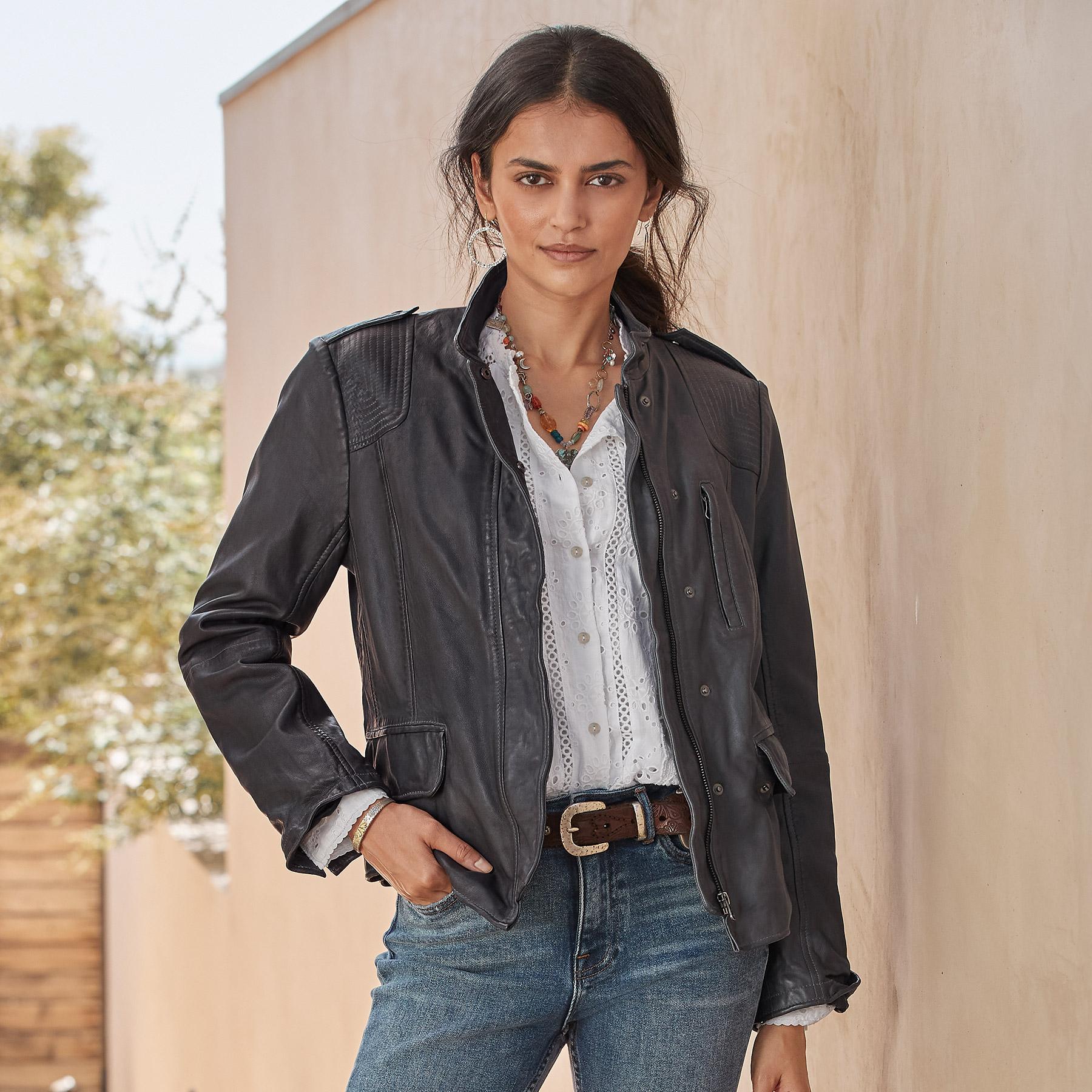 Angela Leather Jacket, Petites