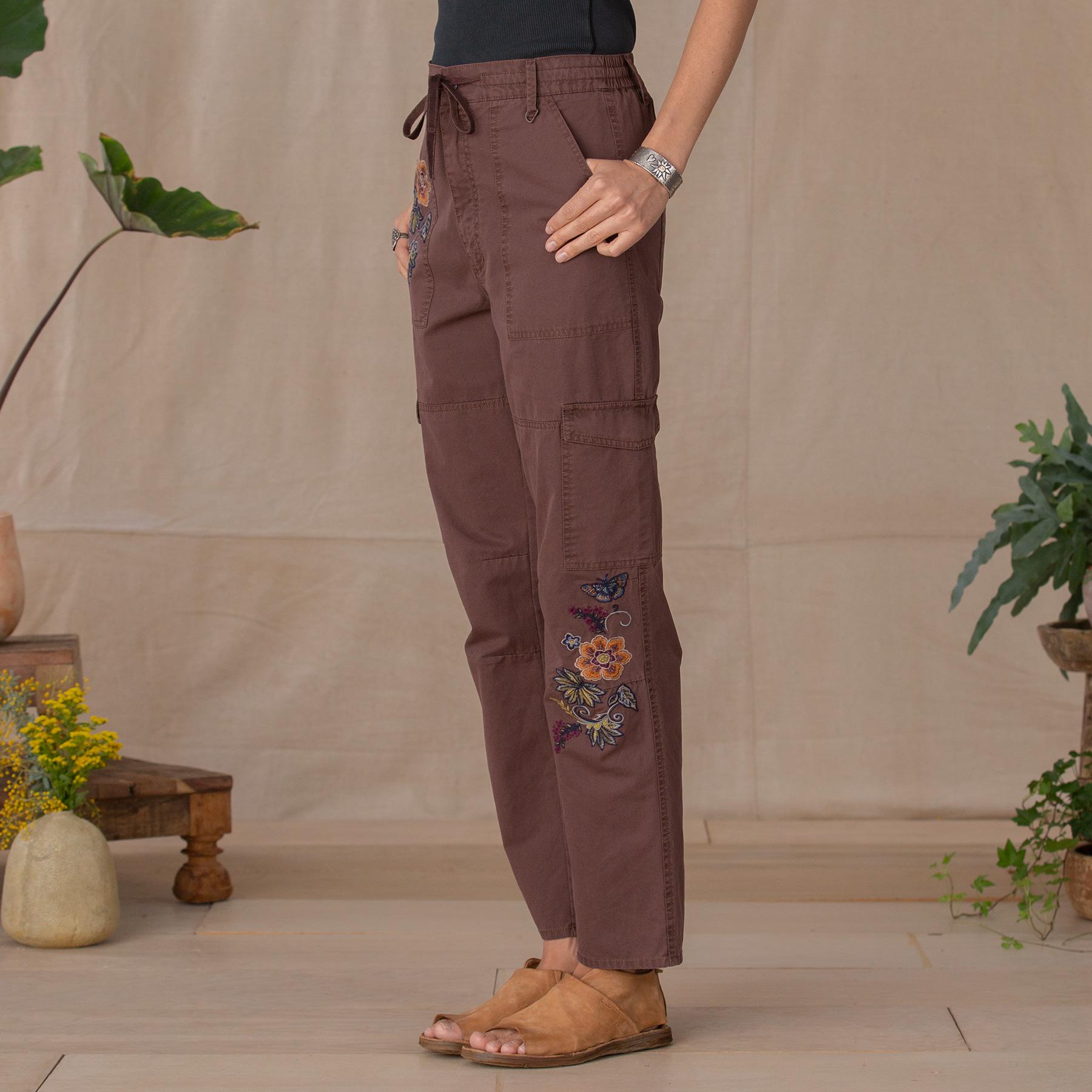 Natalia Embroidered Pants, Petite
