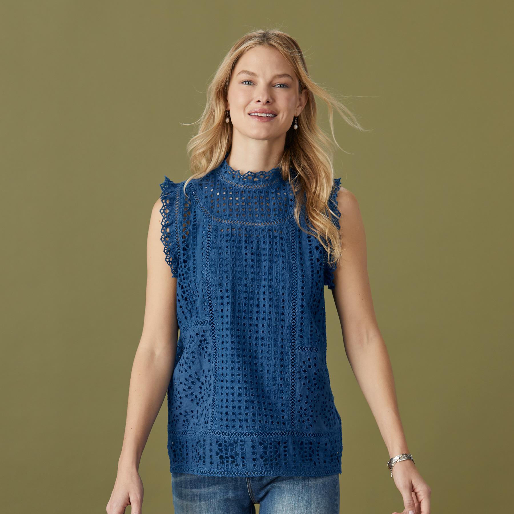 Lyra Eyelet Top, Petite