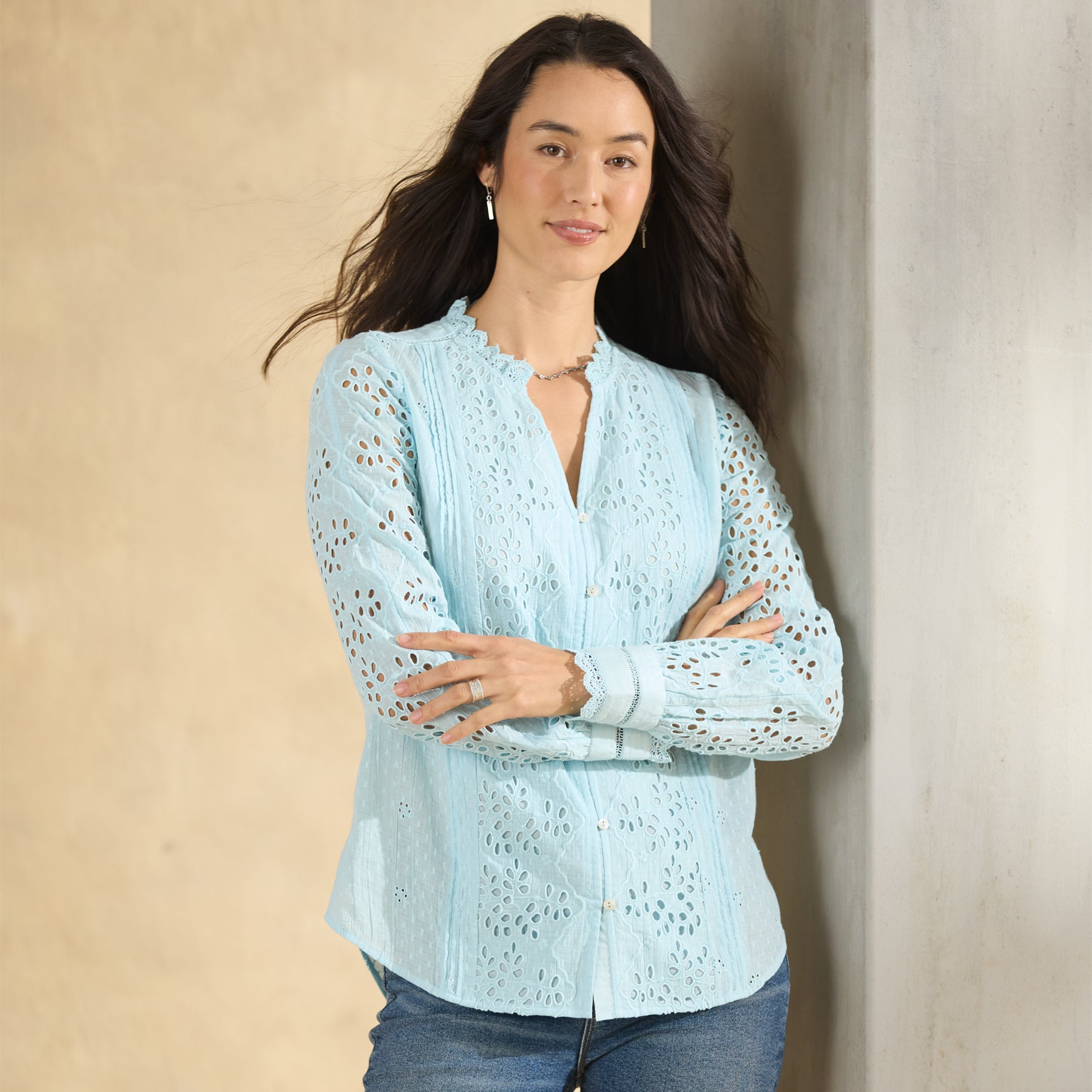 Valeria Eyelet Shirt | Sundance Outlet