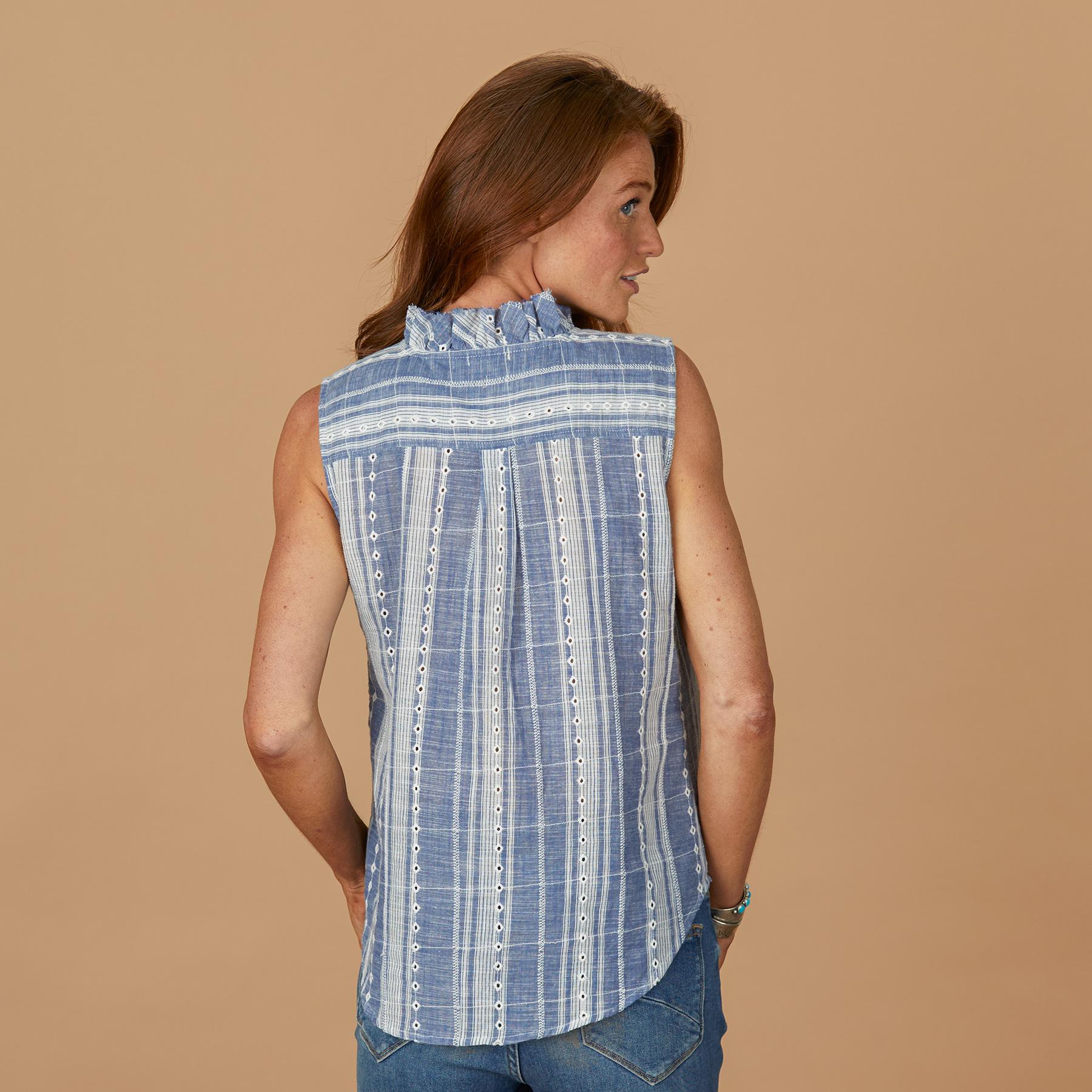 Sienna Ruffle Chambray Top | Sundance Outlet