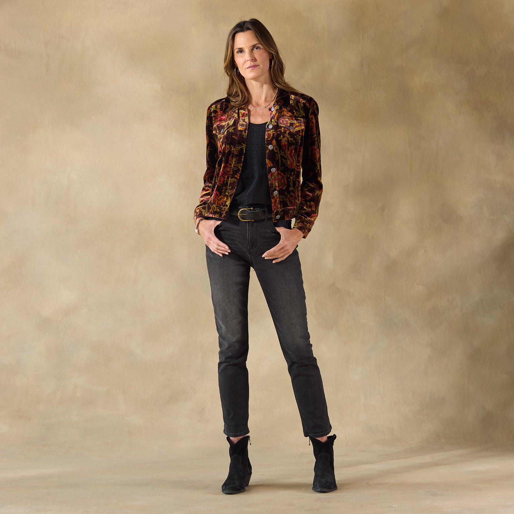 Sundance Printed Wren Velvet Jacket, Petite
