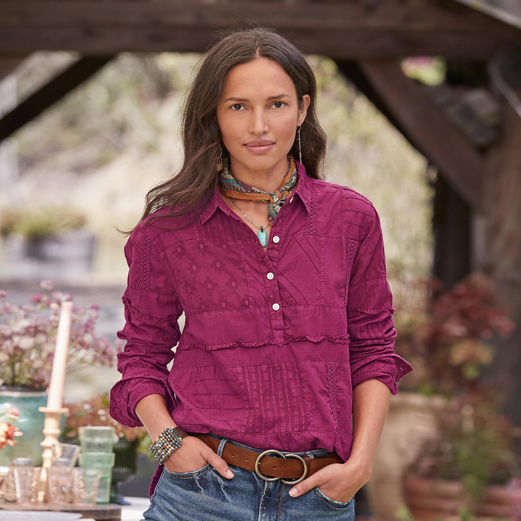 Stowe Patchwork Shirt | Sundance Outlet