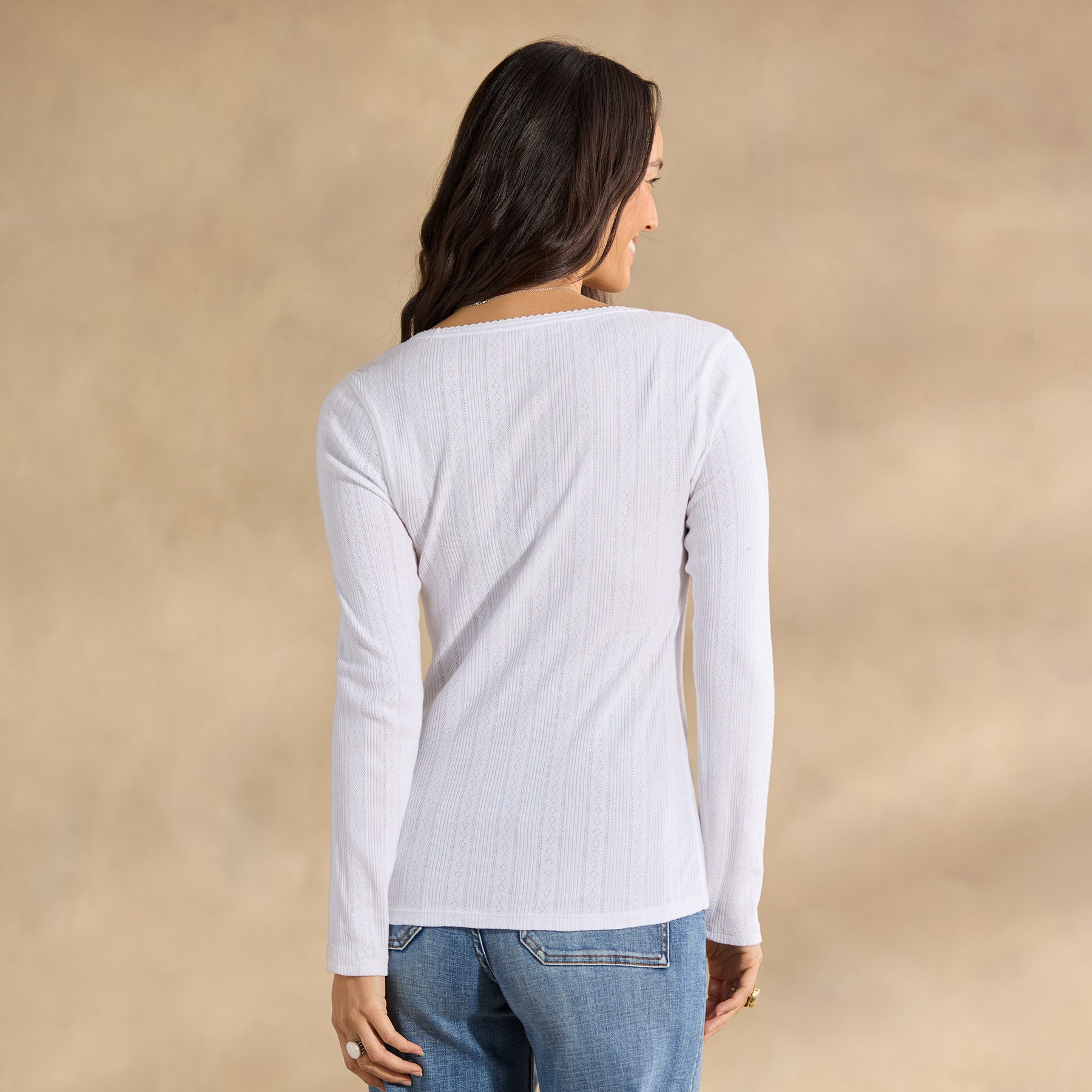 Perfect Pointelle Crewneck, Petite