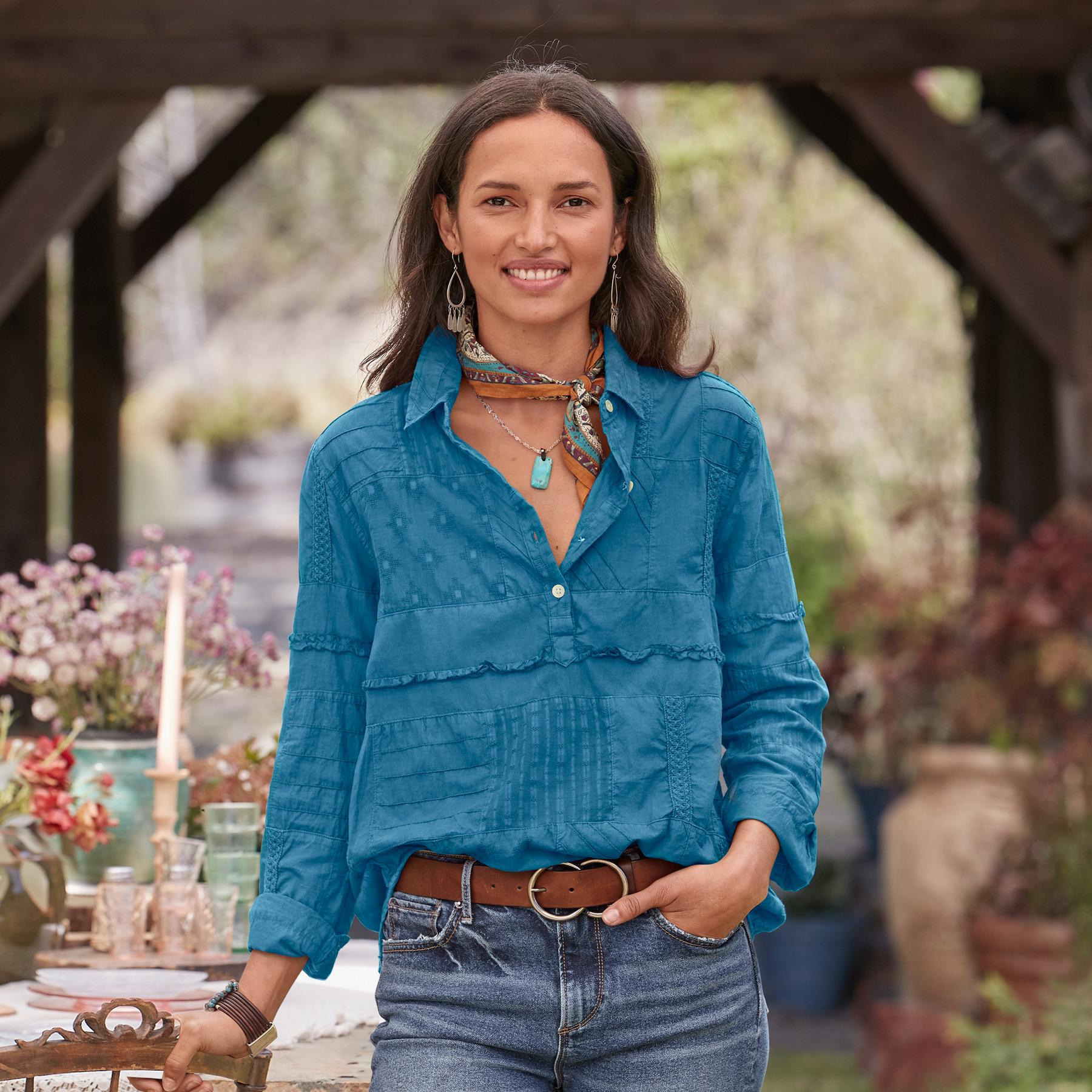 Stowe Patchwork Shirt | Sundance Outlet