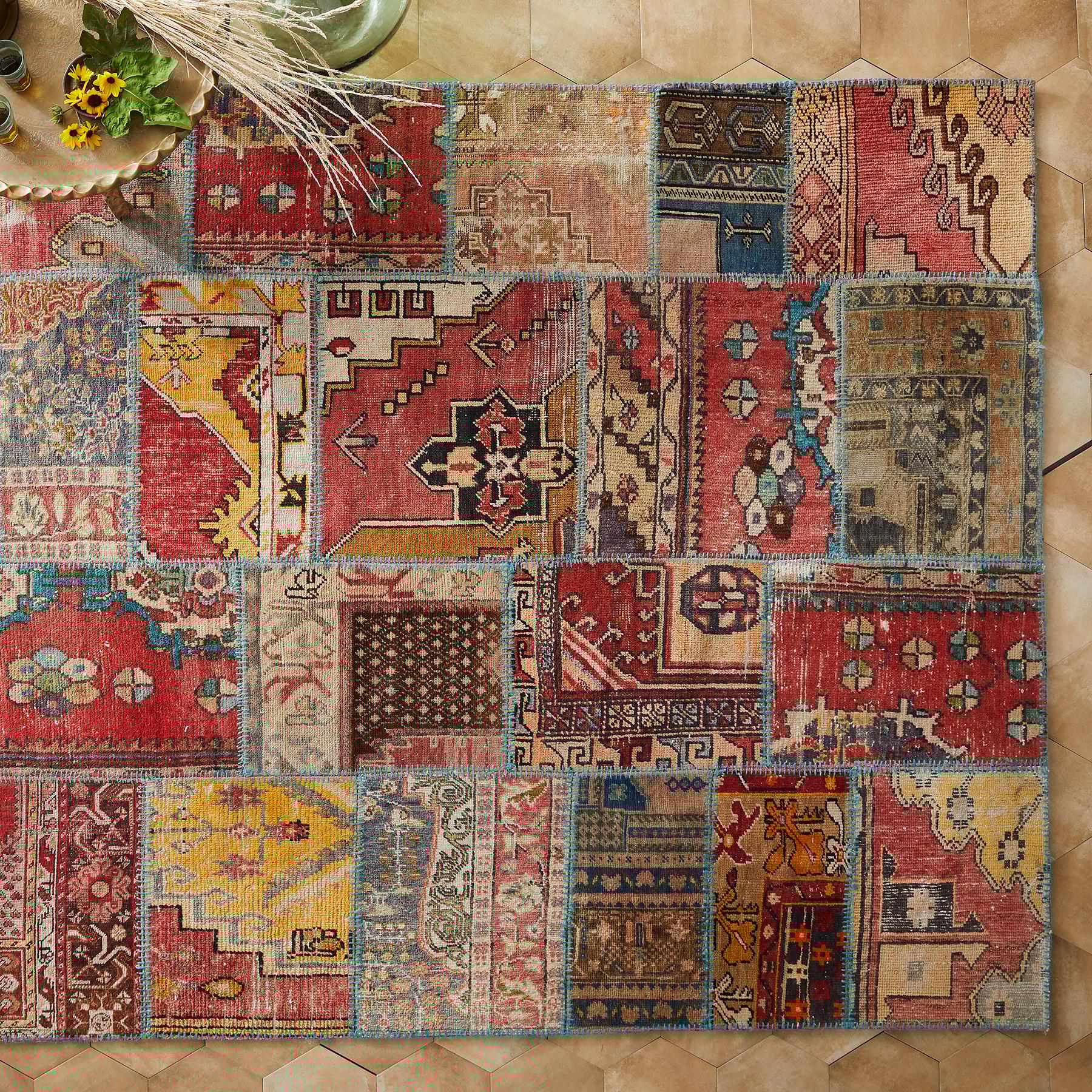 Anatolia Patchwork Hand-Knotted Rug