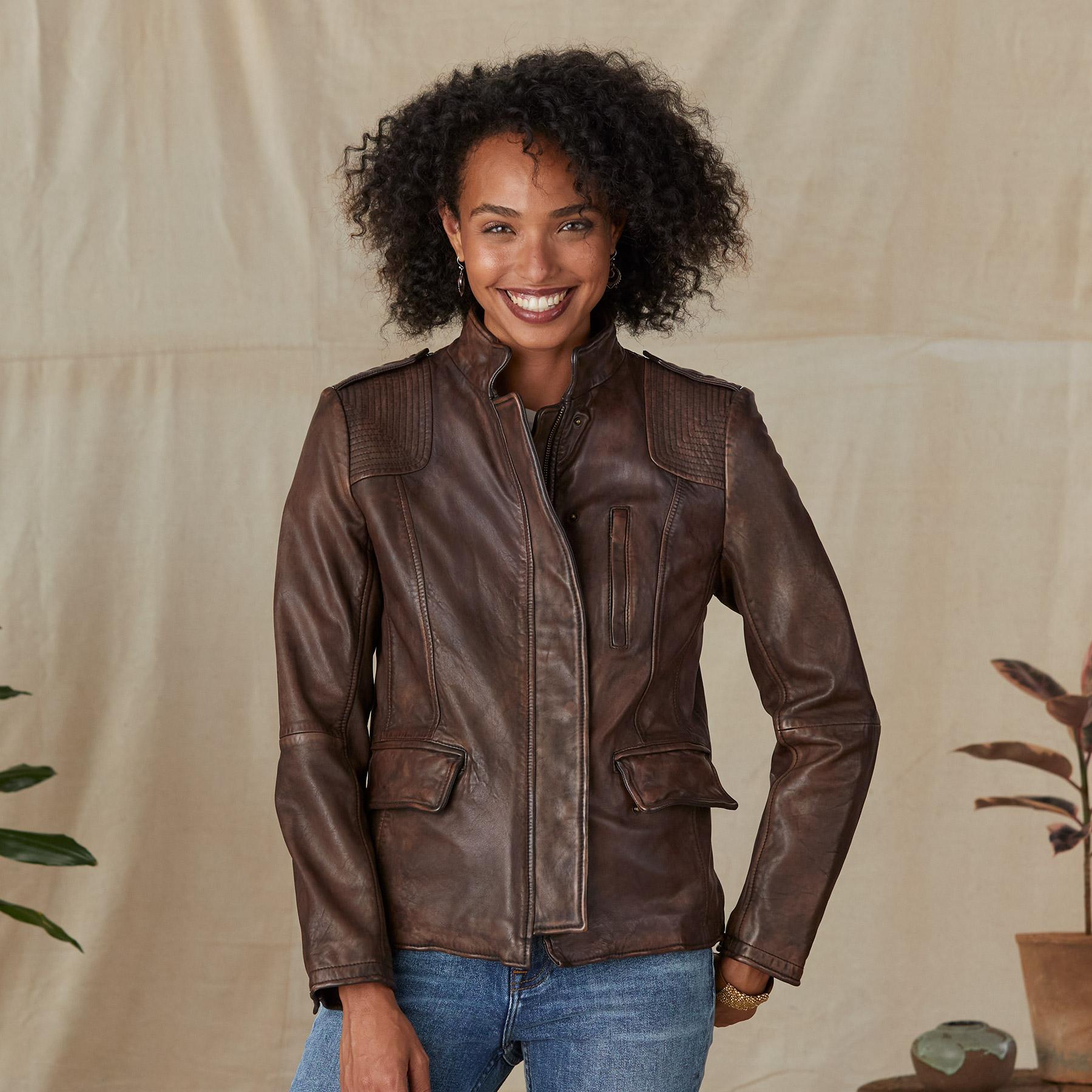 Angela Leather Jacket, Petites
