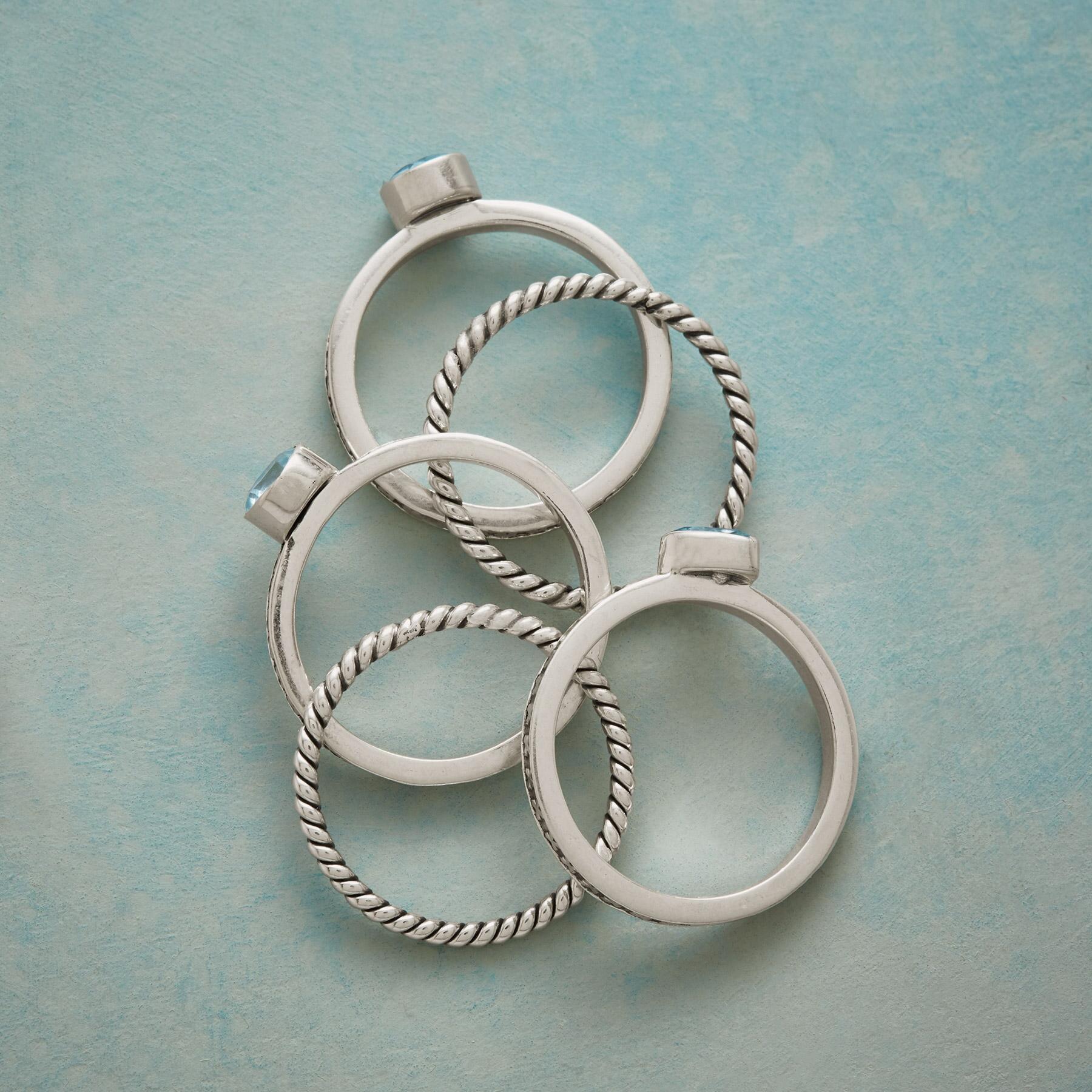 Topaz Twist Rings, Set Of 5 | Sundance Outlet