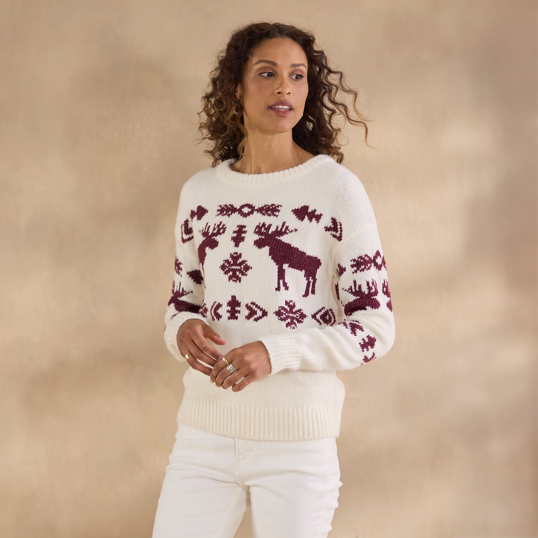 Spirited Moose Sweater, Petite | Sundance Outlet