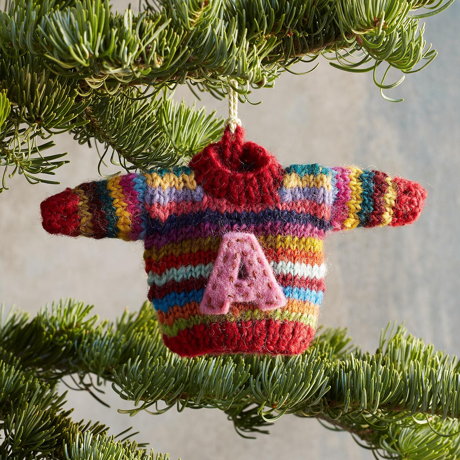 Striped Initial Sweater Ornament | Sundance Outlet