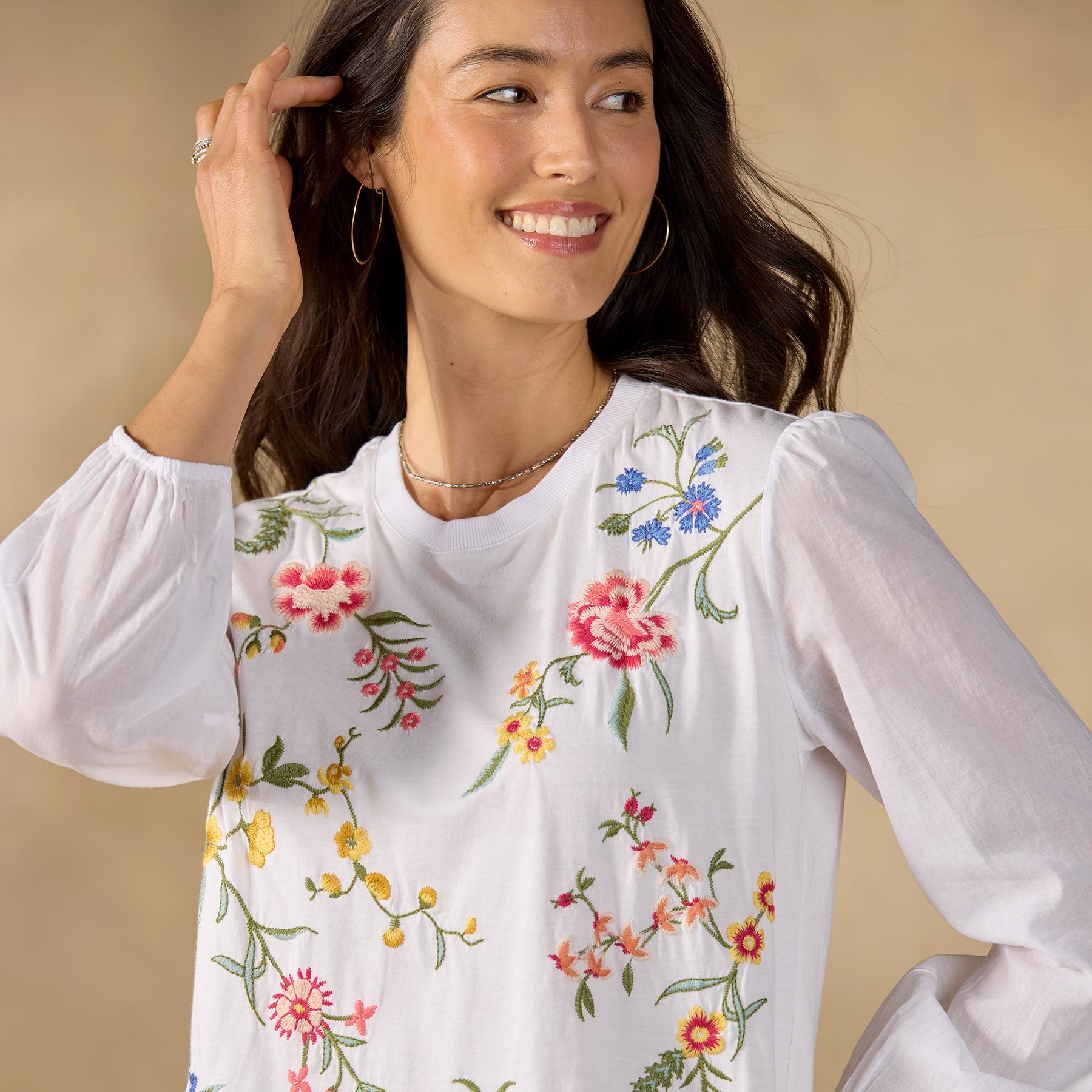 Sophia Mixed-Media Top, Petite | Sundance Outlet