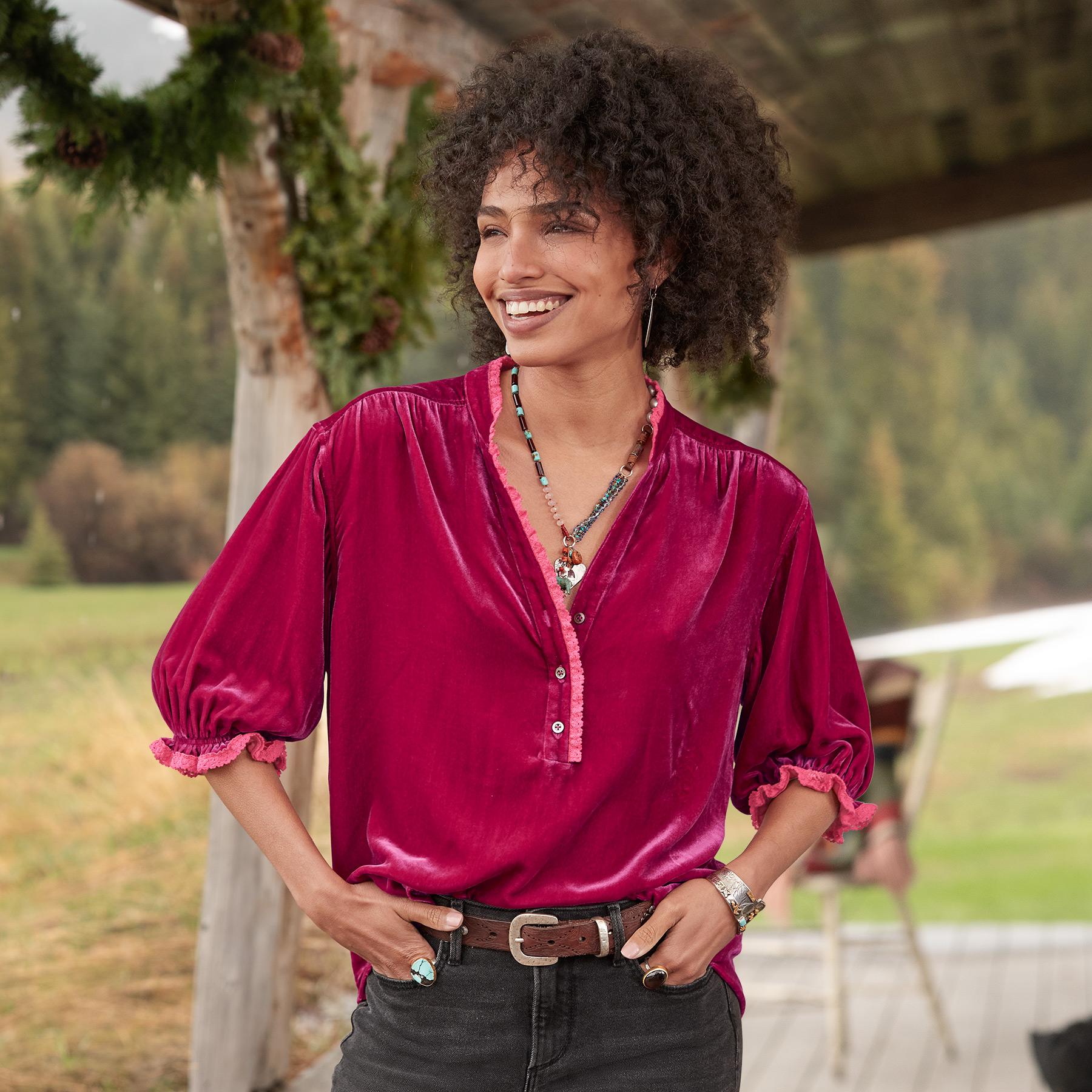 Romance Imagined Velvet Top, Petite