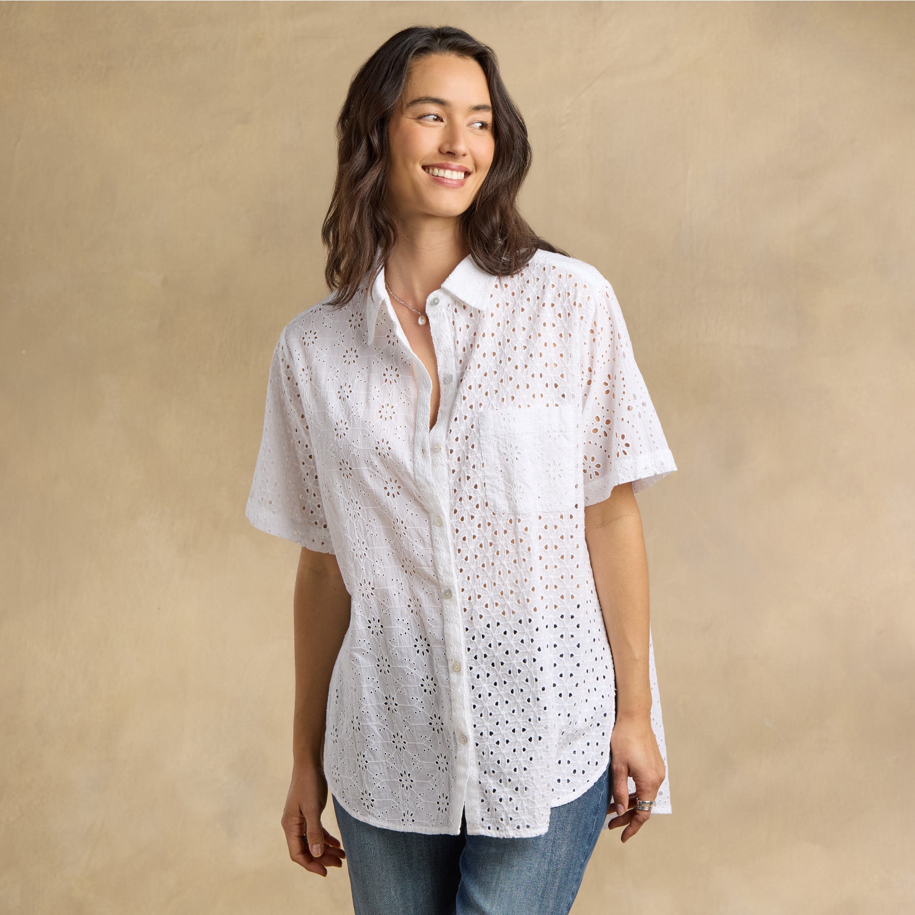 Tabitha Eyelet Shirt, Petite | Sundance Outlet