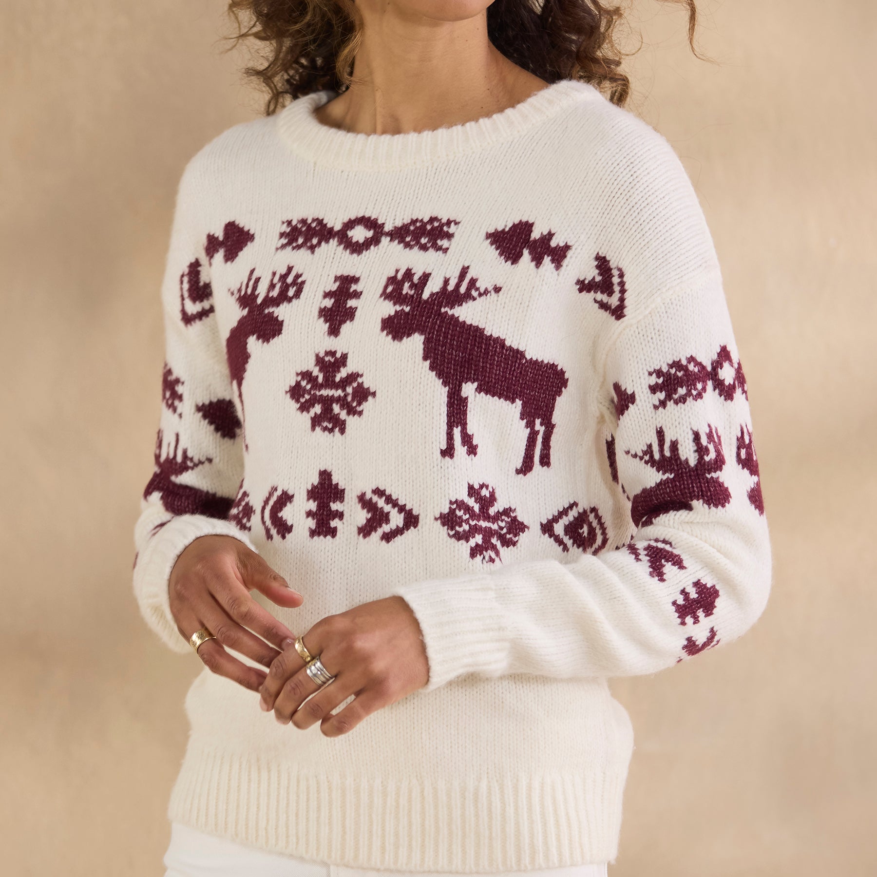 Spirited Moose Sweater, Petite | Sundance Outlet