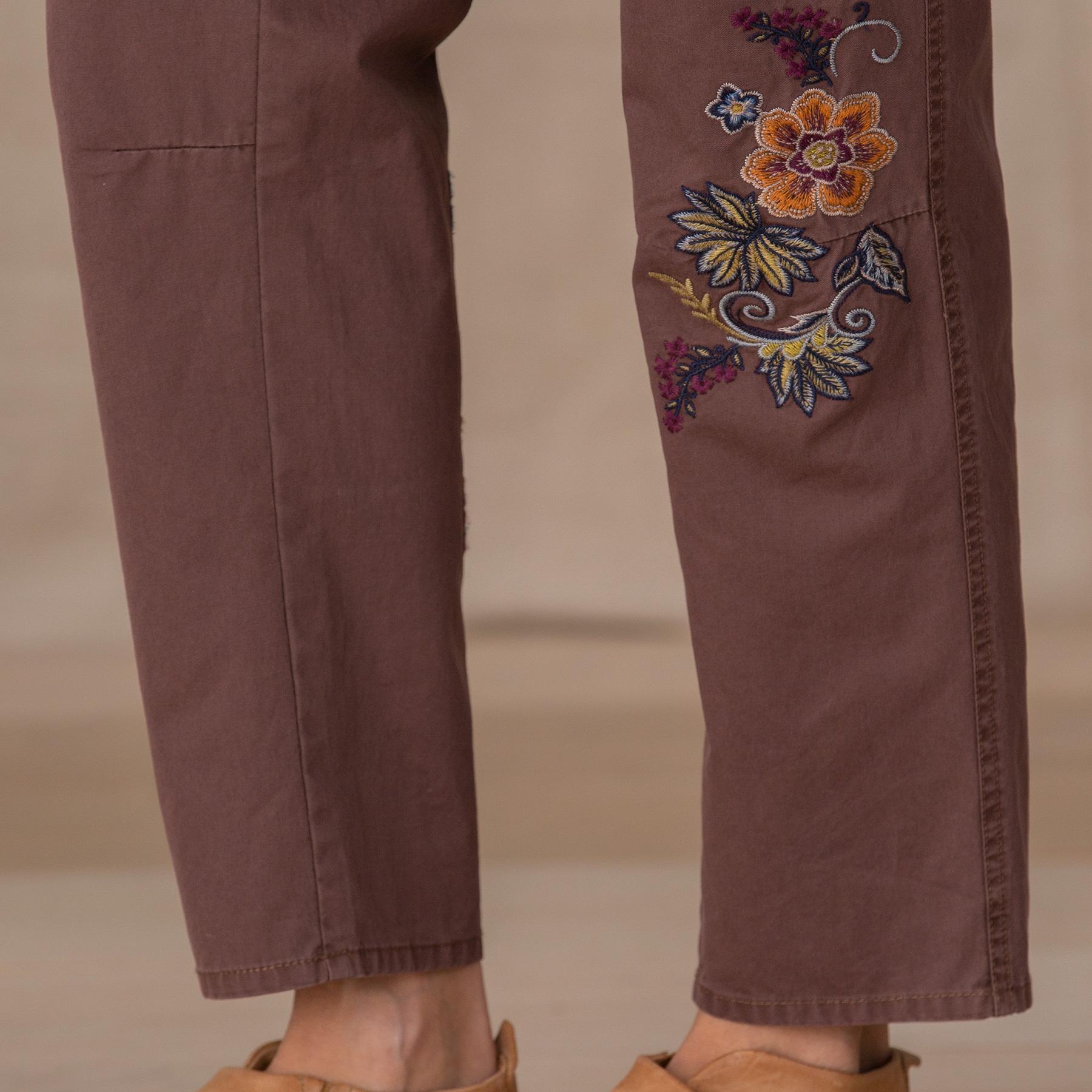 Natalia Embroidered Pants, Petite