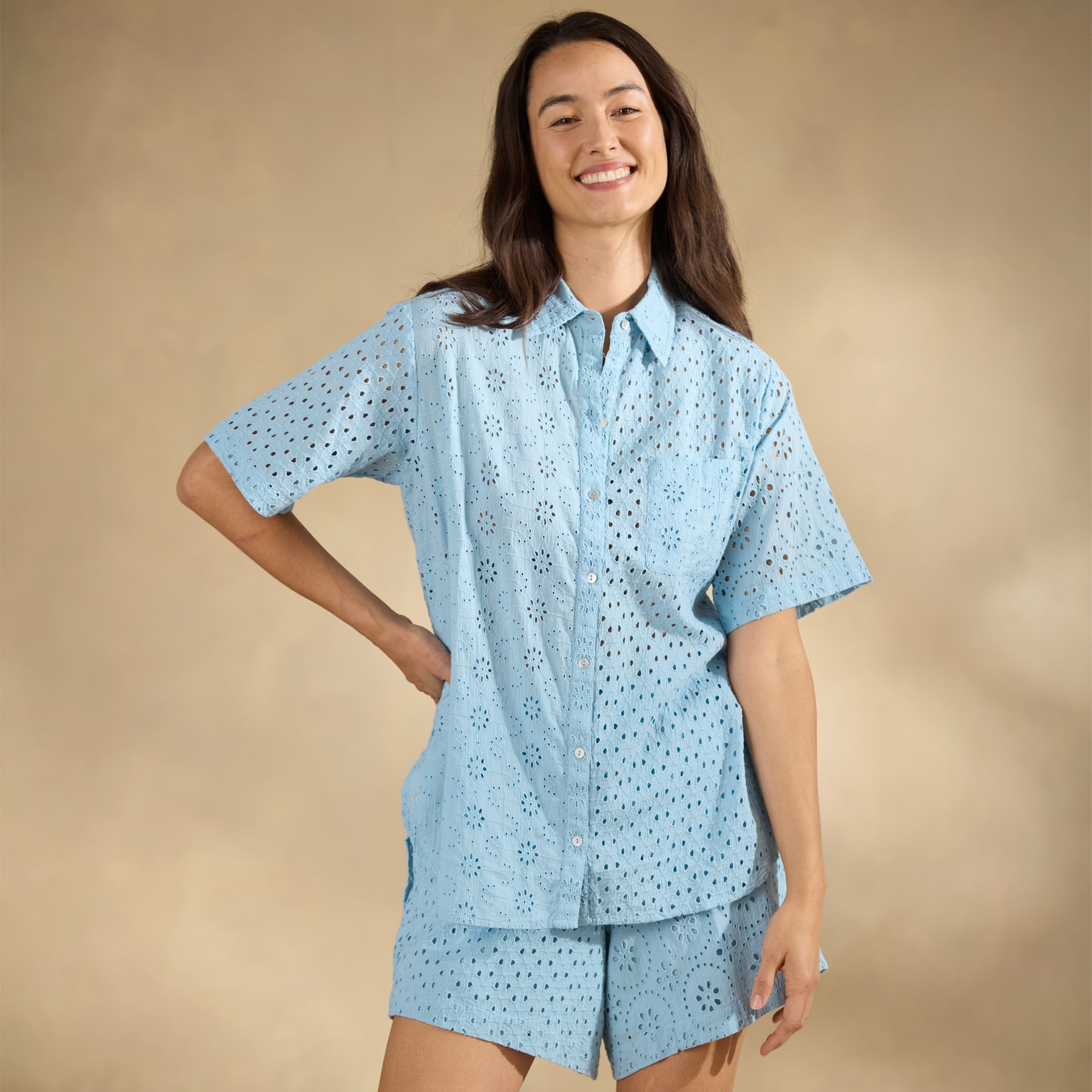 Tabitha Eyelet Shirt, Petite | Sundance Outlet