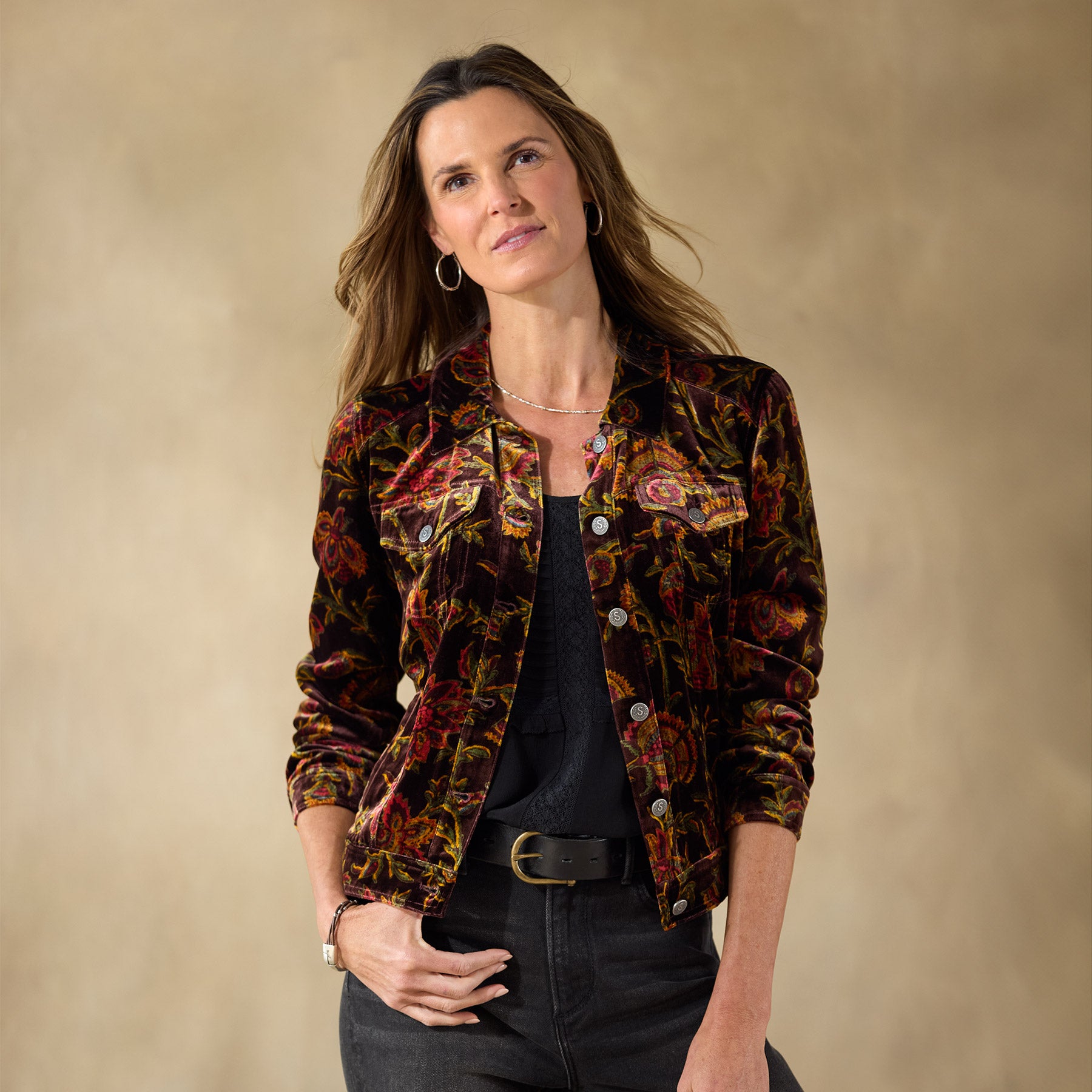 Printed Wren Velvet Jacket, Petite
