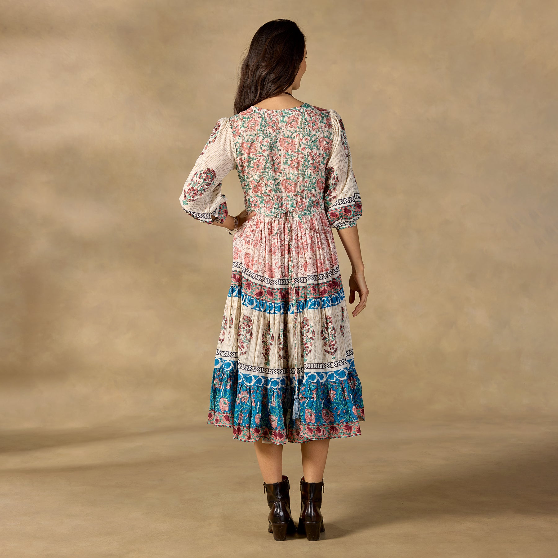 Peacock Flare Midi Dress