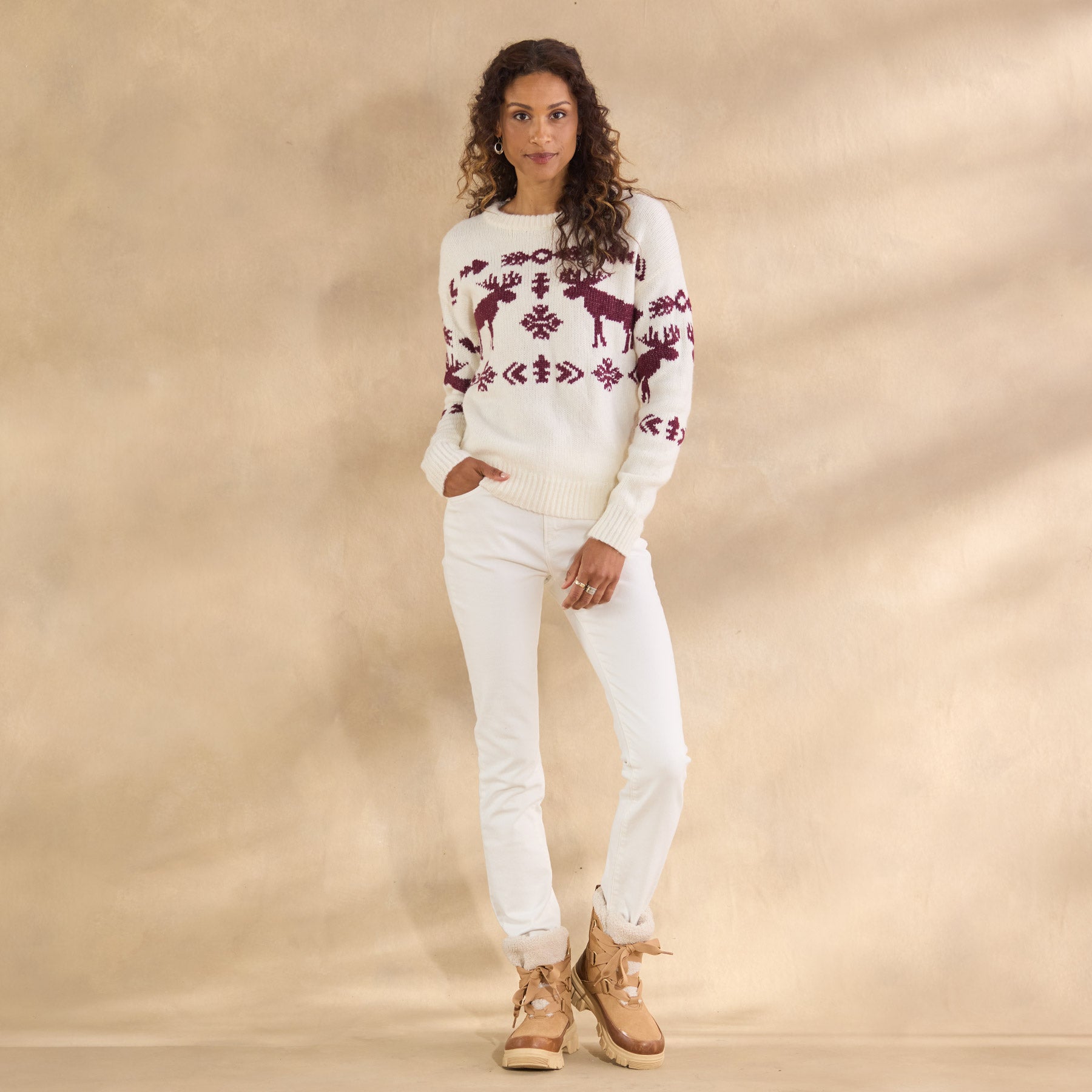 Spirited Moose Sweater, Petite | Sundance Outlet