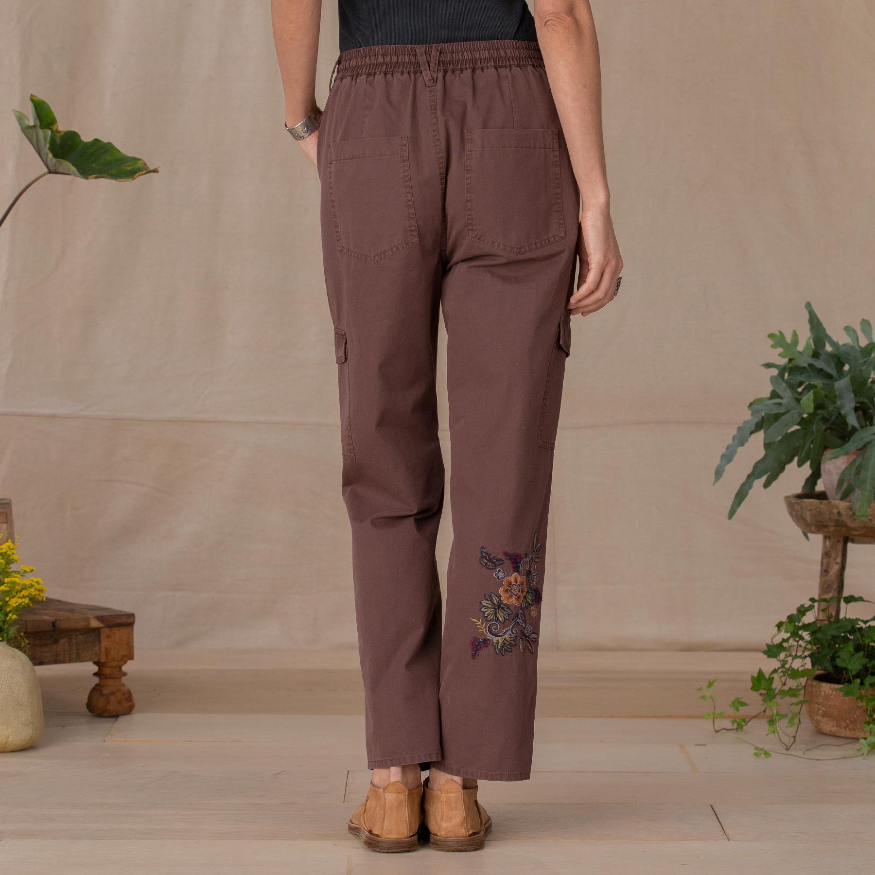 Natalia Embroidered Pants, Petite