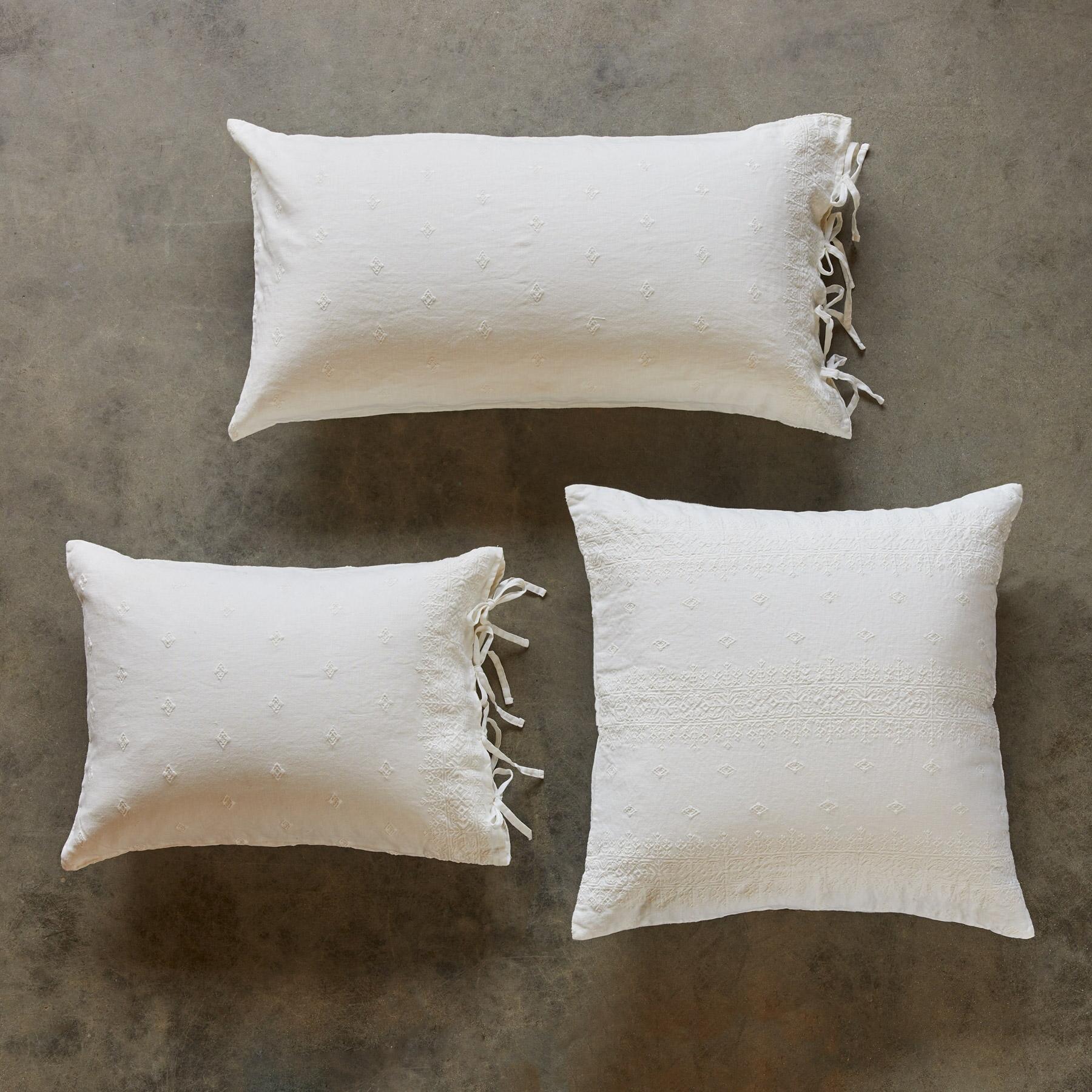 Gossamer Linen Embroidery Sham
