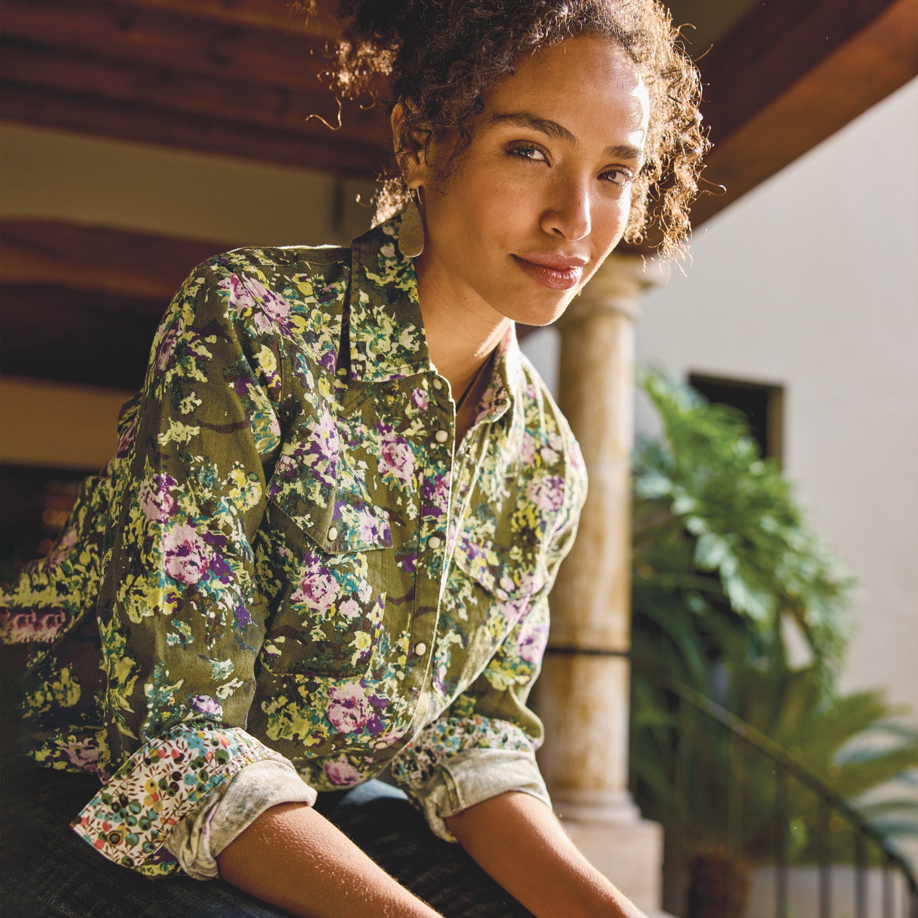 Willow Linen Floral Shirt, Petite | Sundance Outlet