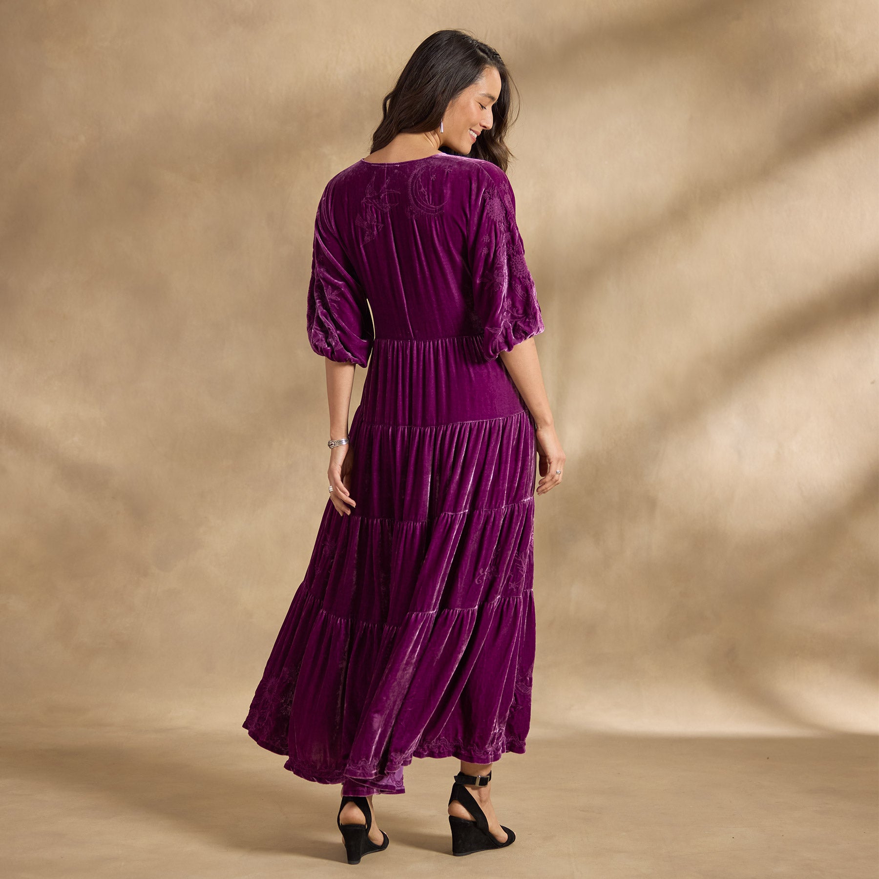Velvet Dolman Tiered Dress | Sundance Outlet