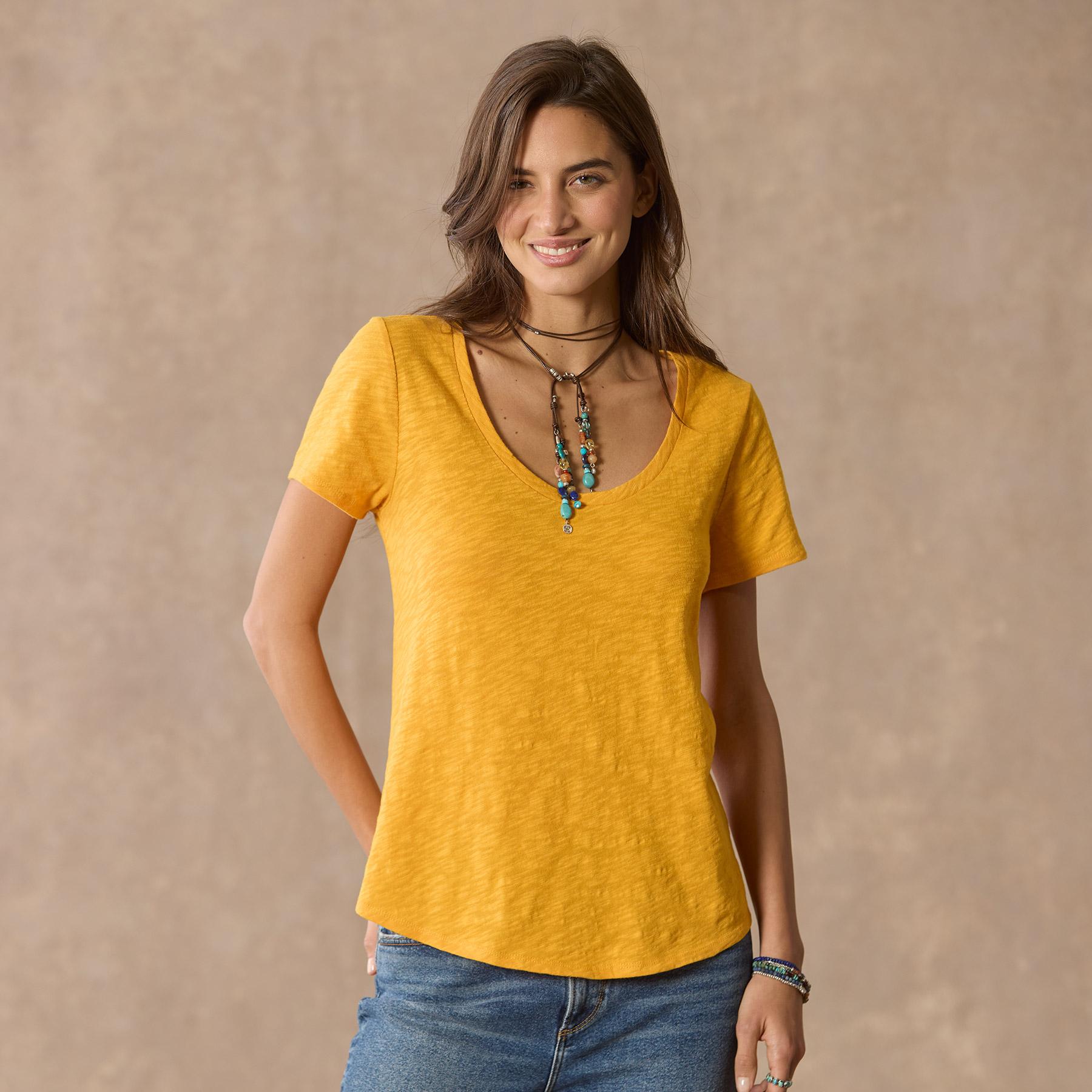 Ultimate Airy Slub Scoopneck Tee, Petite | Sundance Outlet