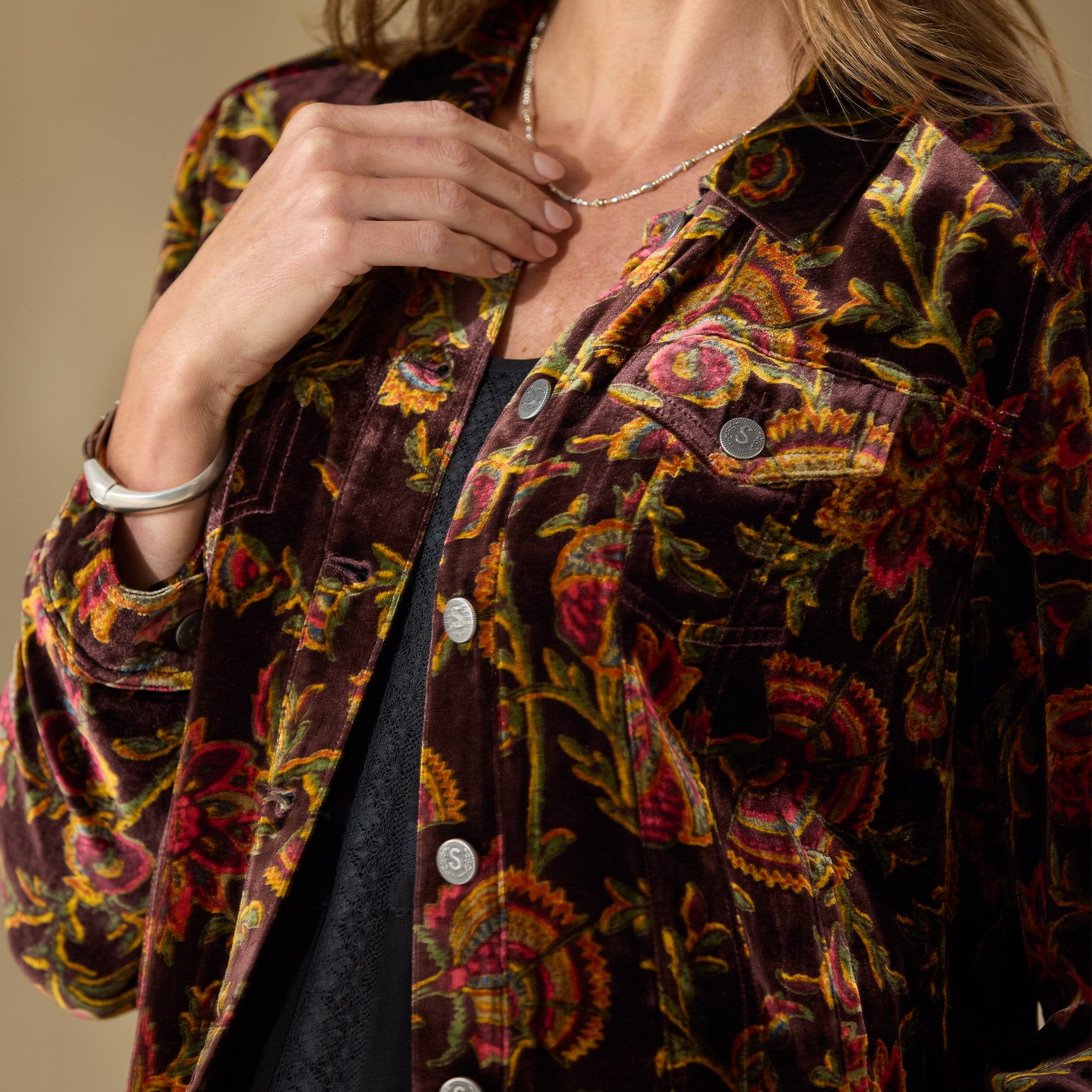 Sundance Printed Wren Velvet Jacket, Petite