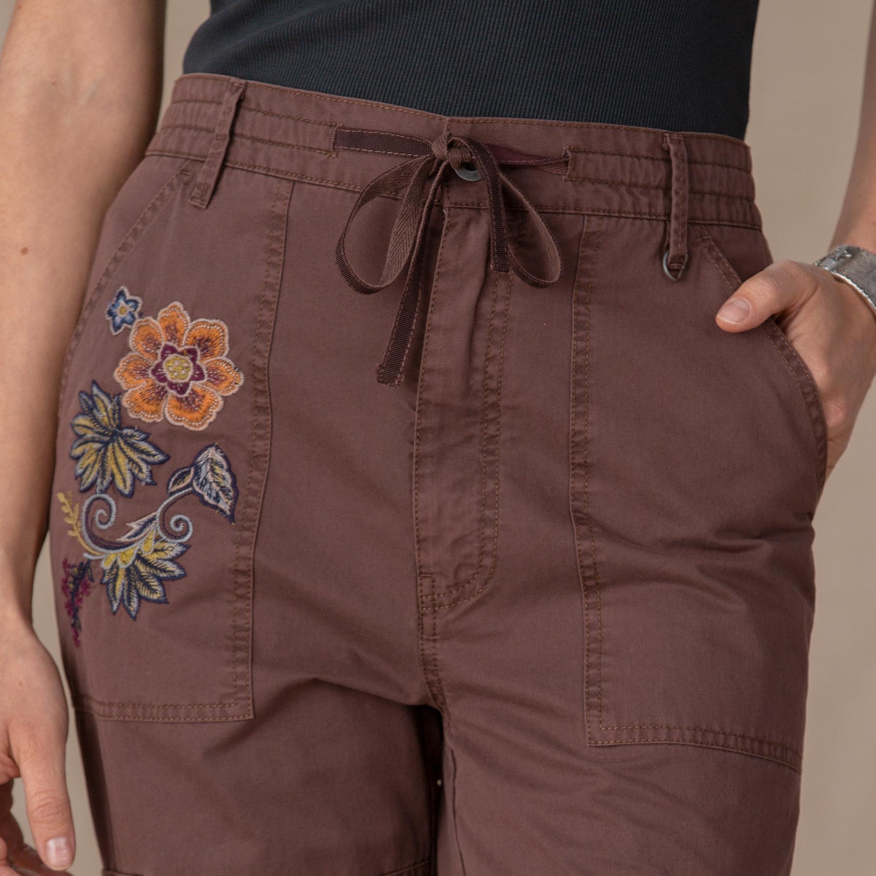 Natalia Embroidered Pants, Petite