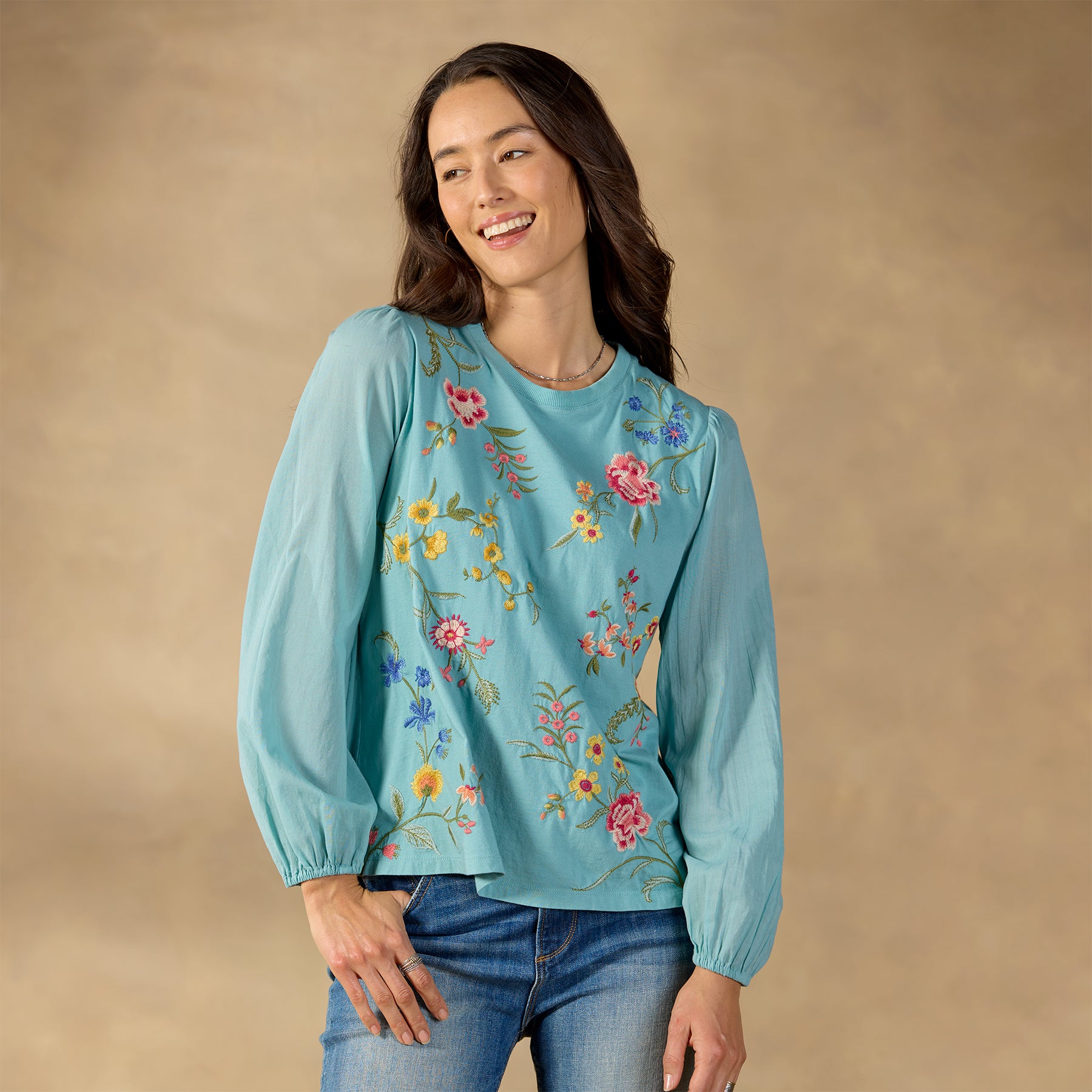 Sophia Mixed-Media Top | Sundance Outlet