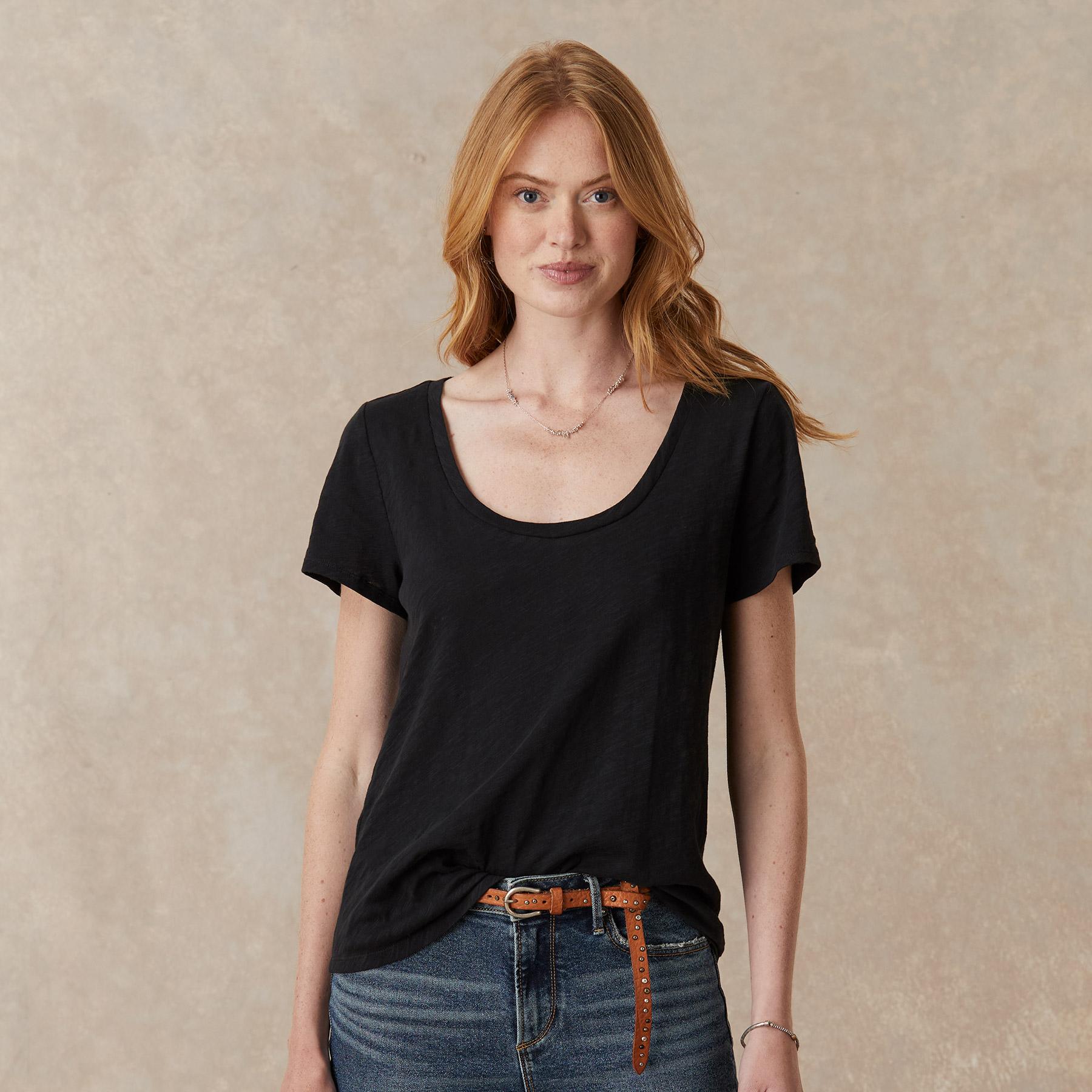 Ultimate Airy Slub Scoopneck Tee | Sundance Outlet