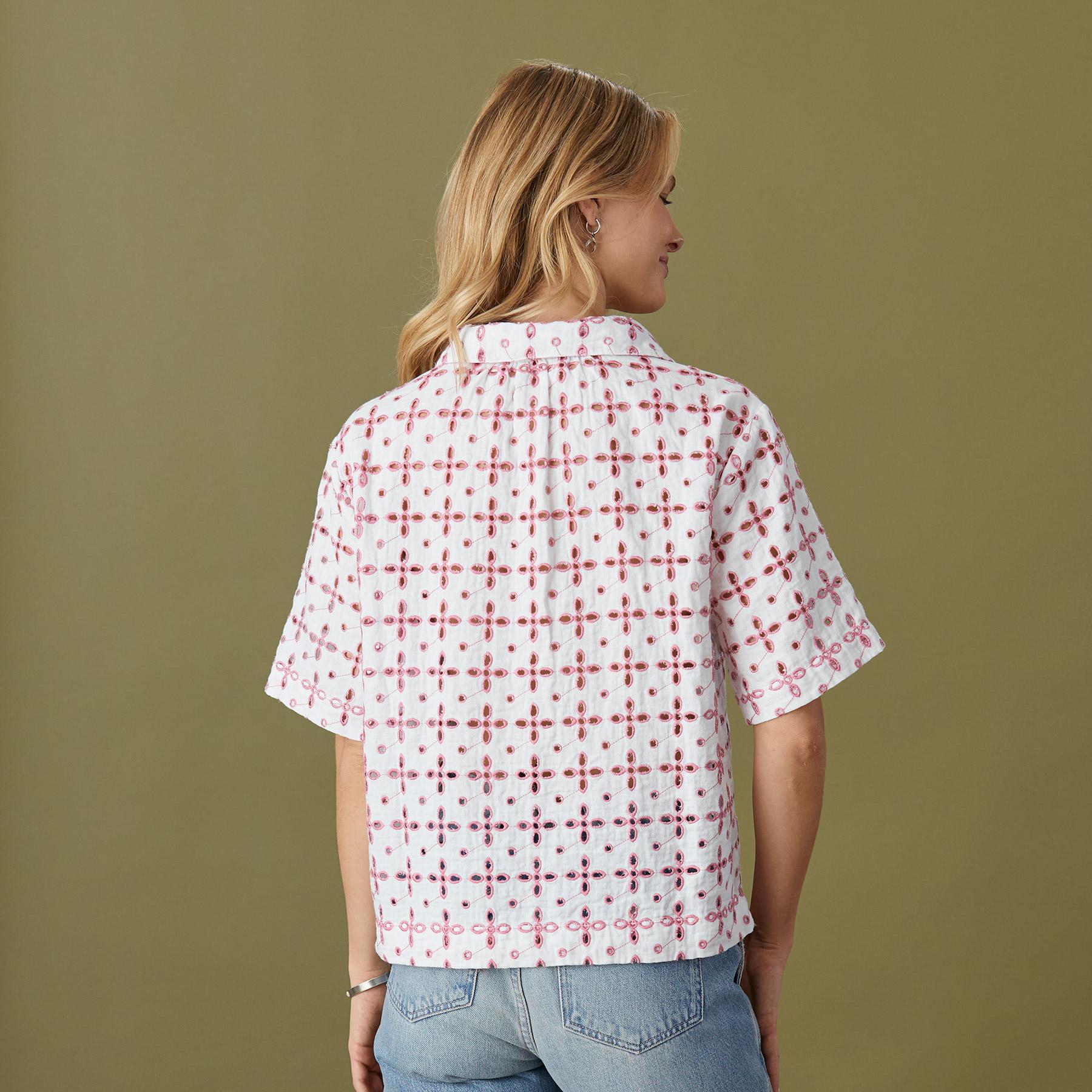 Kenna Embroidered Eyelet Shirt