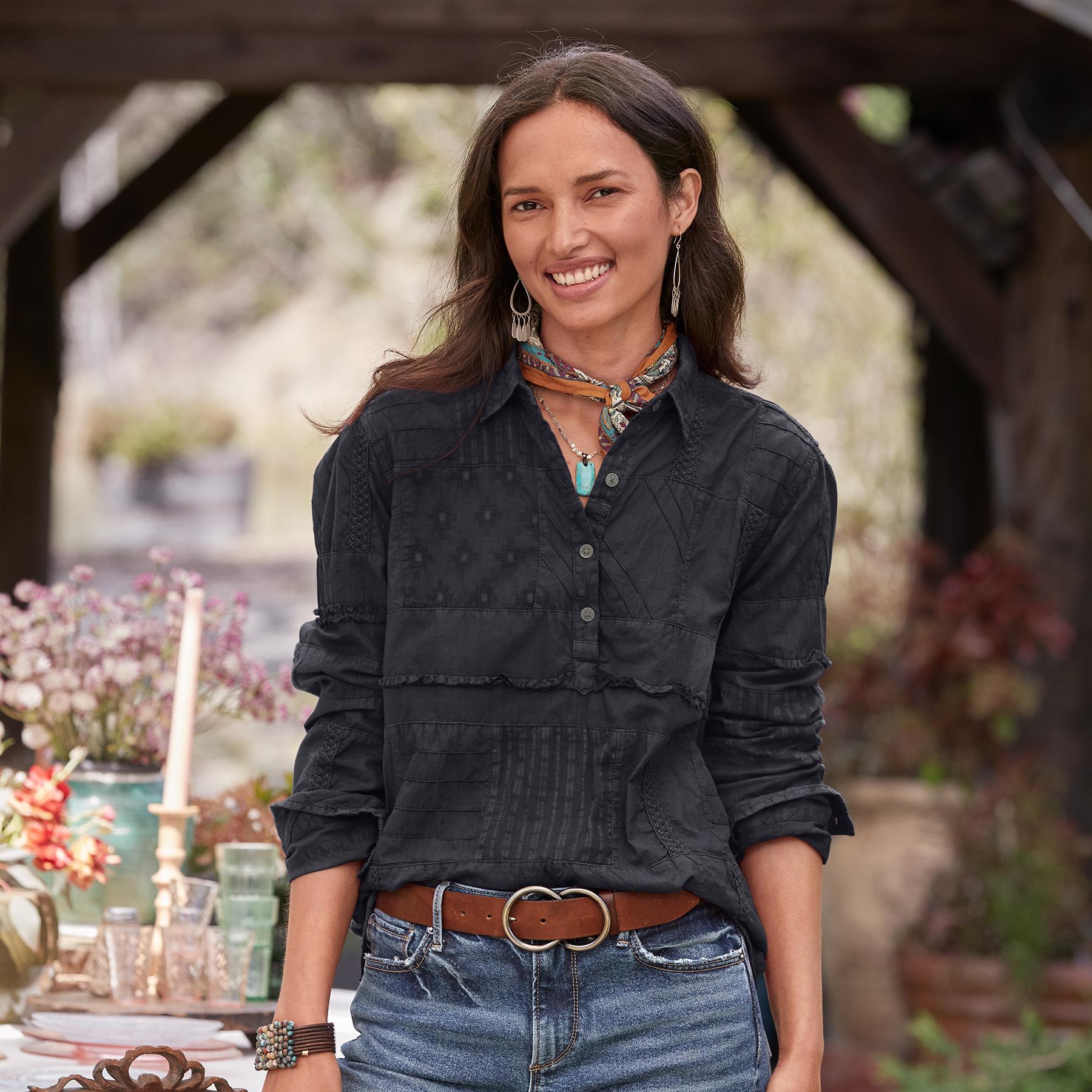 Stowe Patchwork Shirt | Sundance Outlet