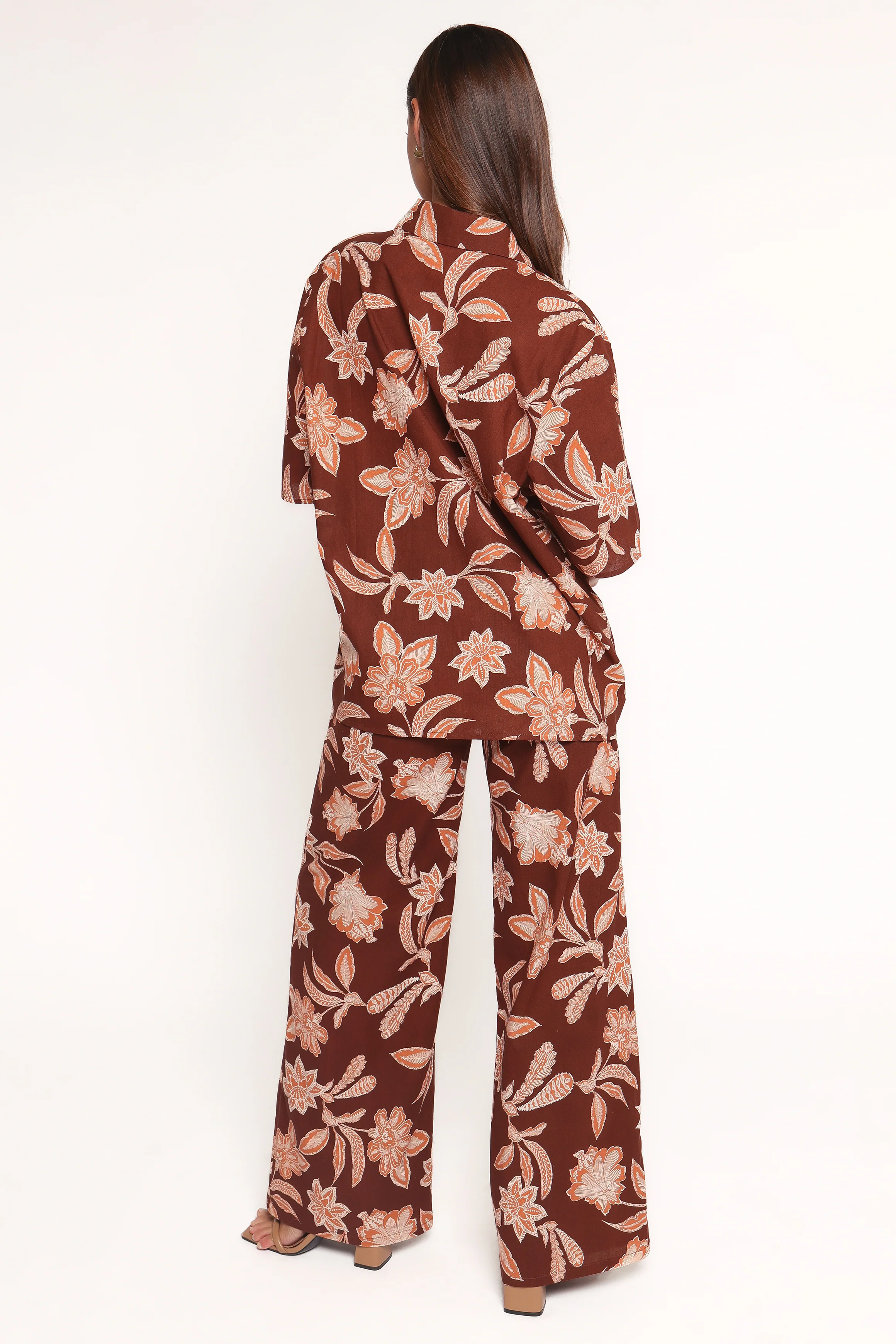 Samira Wide Leg Pant - Orange Floral