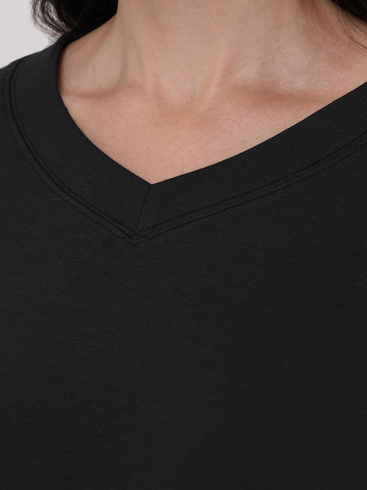 V-Neck Crop Sweatshirt