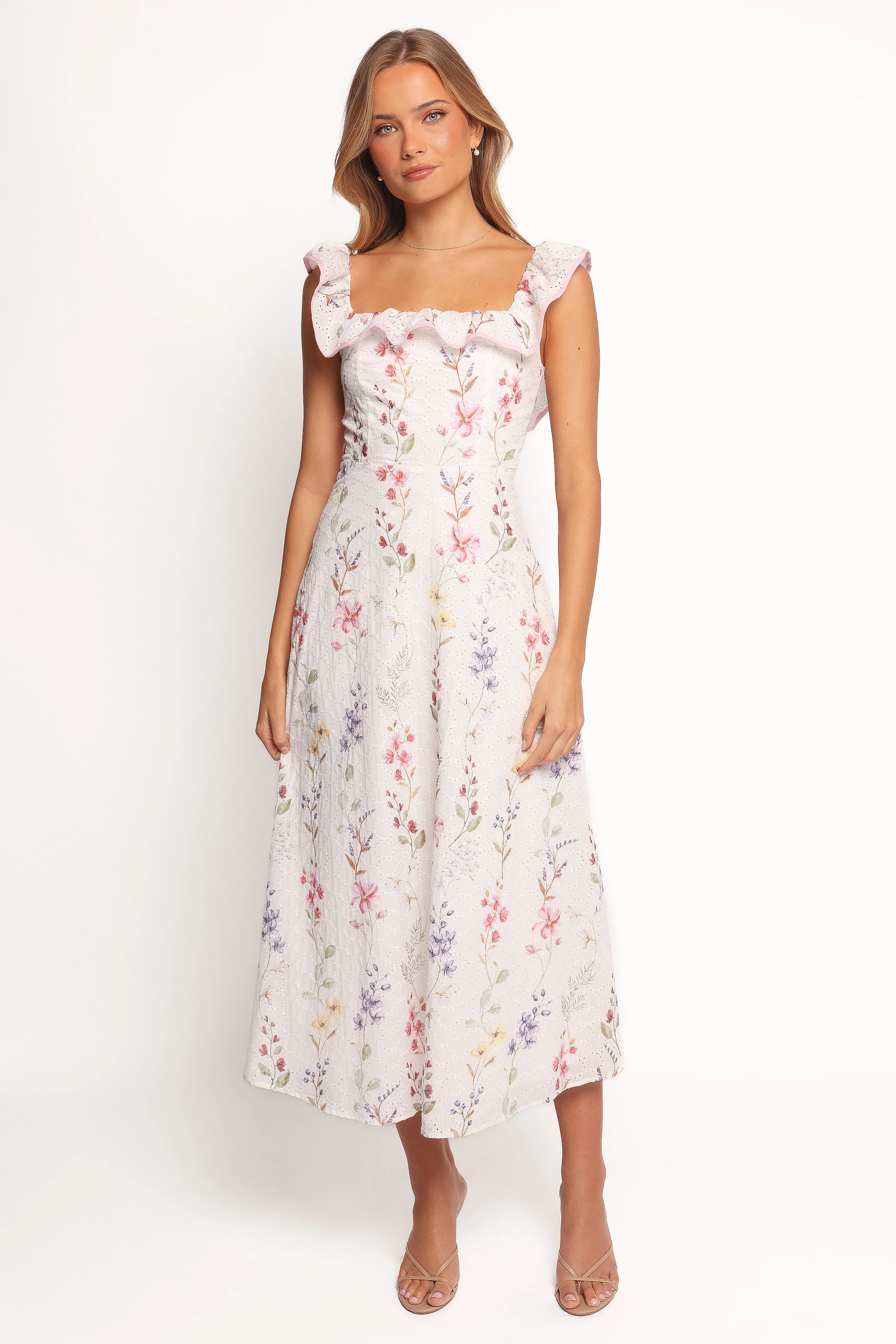 Lucille Maxi Dress - White Floral