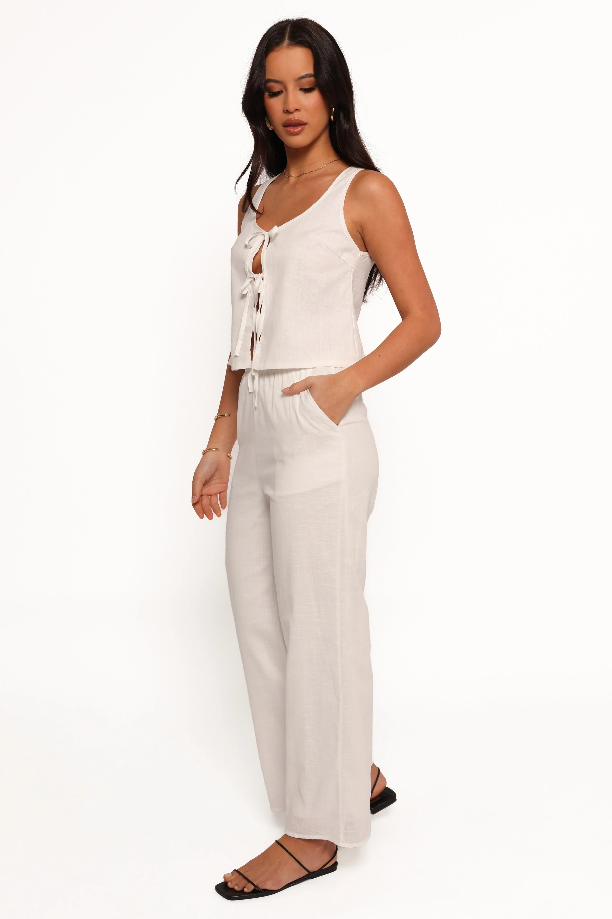 Rhaena Pant Set - White